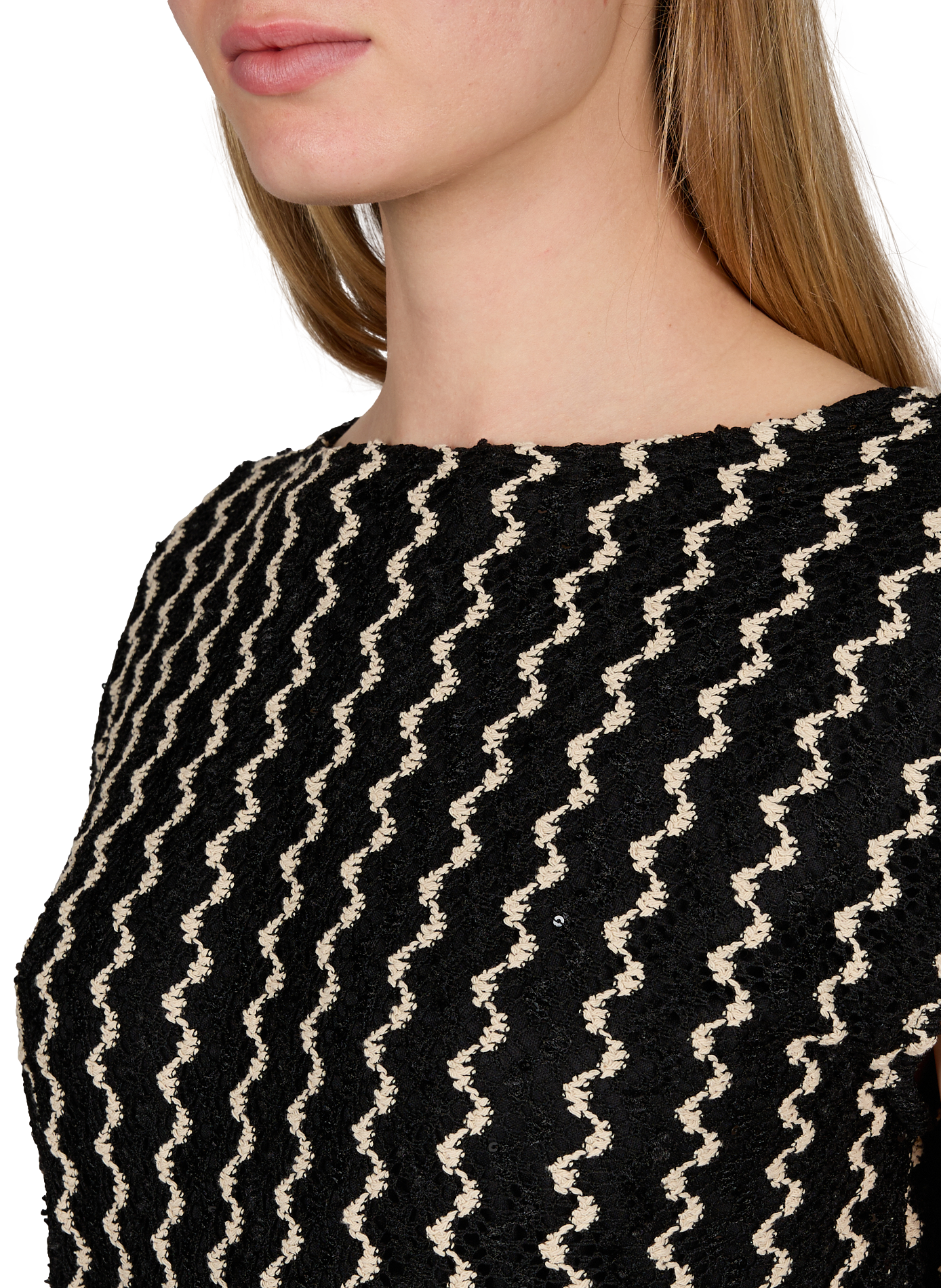 Striped knit top with sequins VILA Black