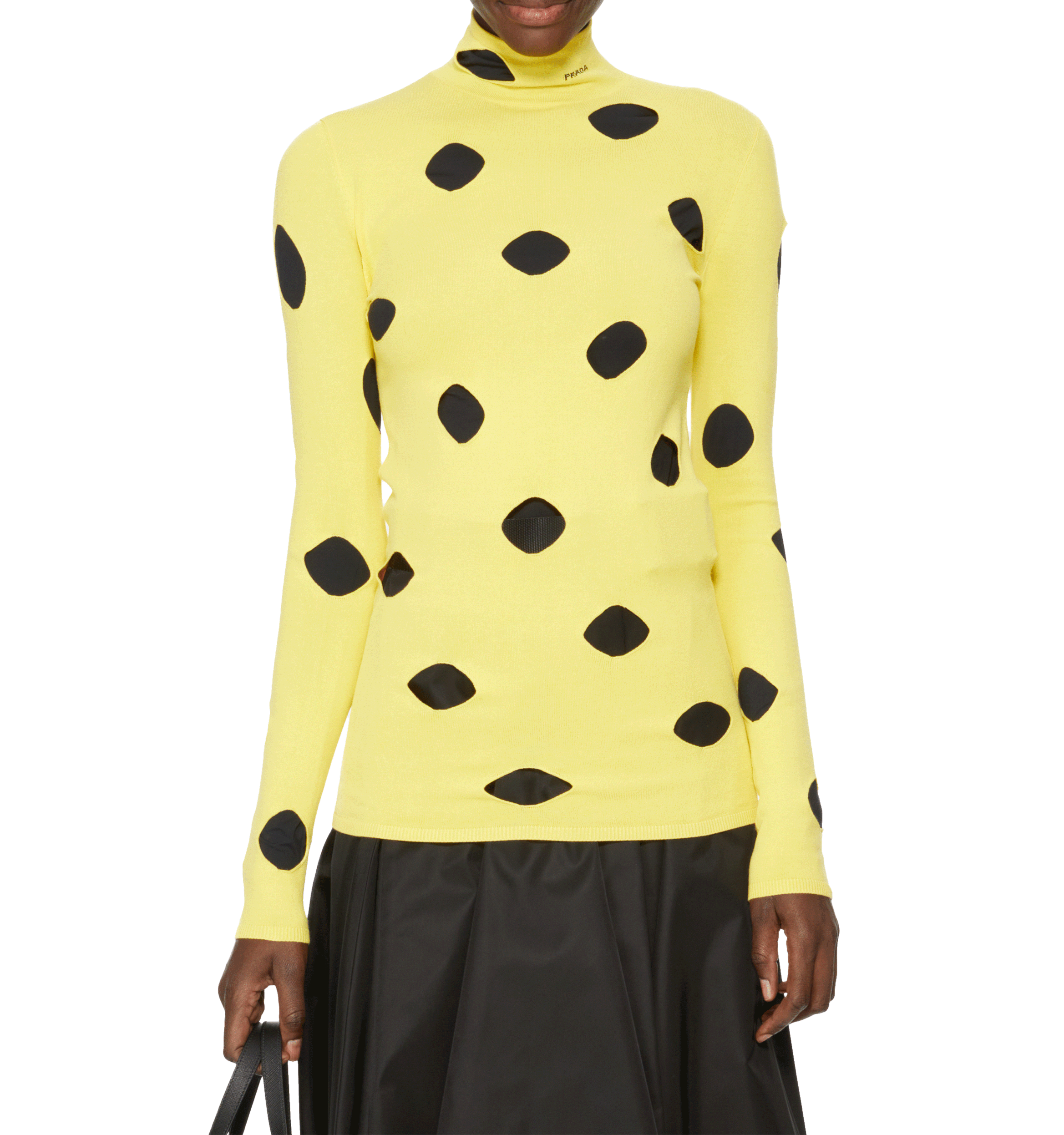 Strickpullover mit Ausschnitten PRADA Gelb