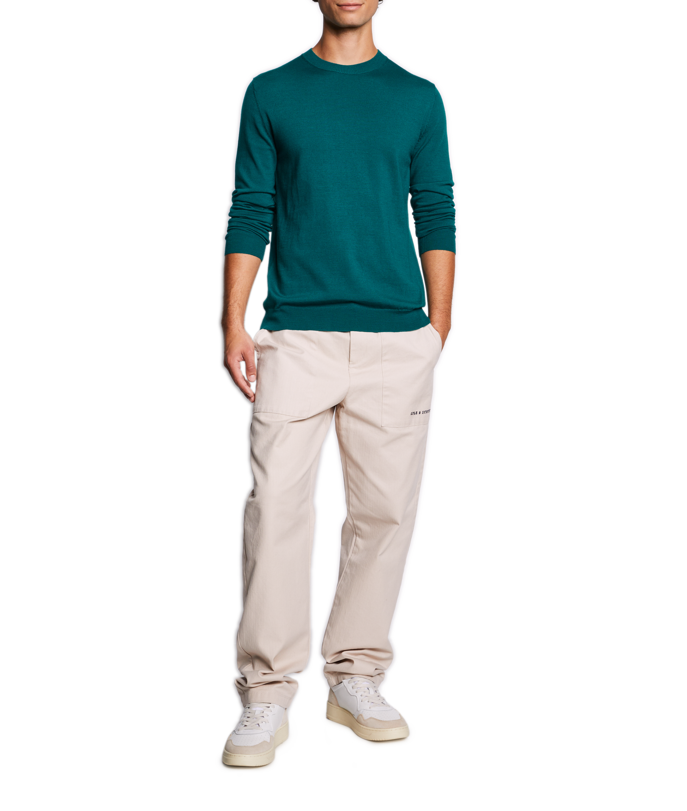  Round-neck wool jumper AU PRINTEMPS PARIS Green