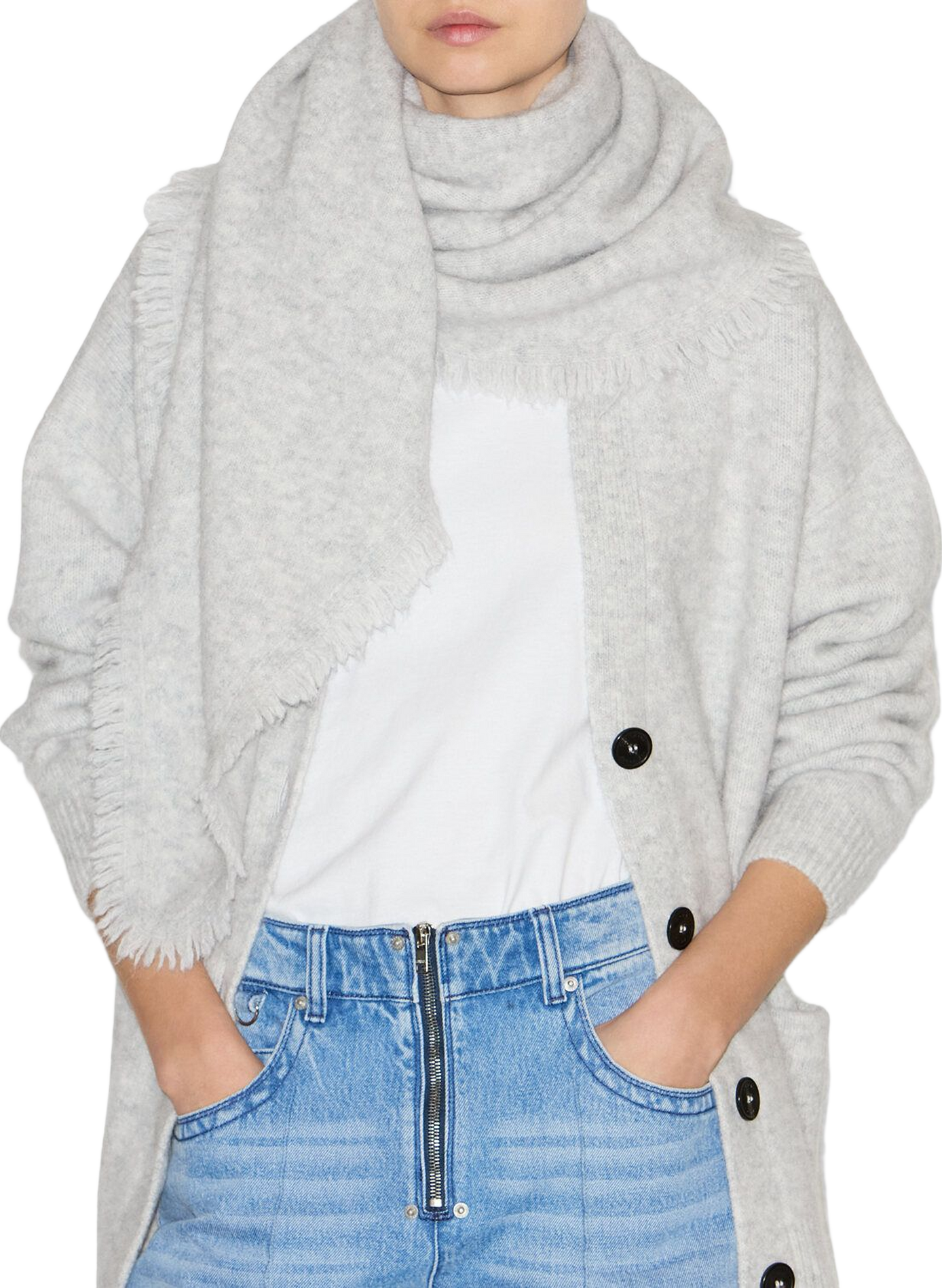 Penina marled scarf in baby alpaca ISABEL MARANT Grey