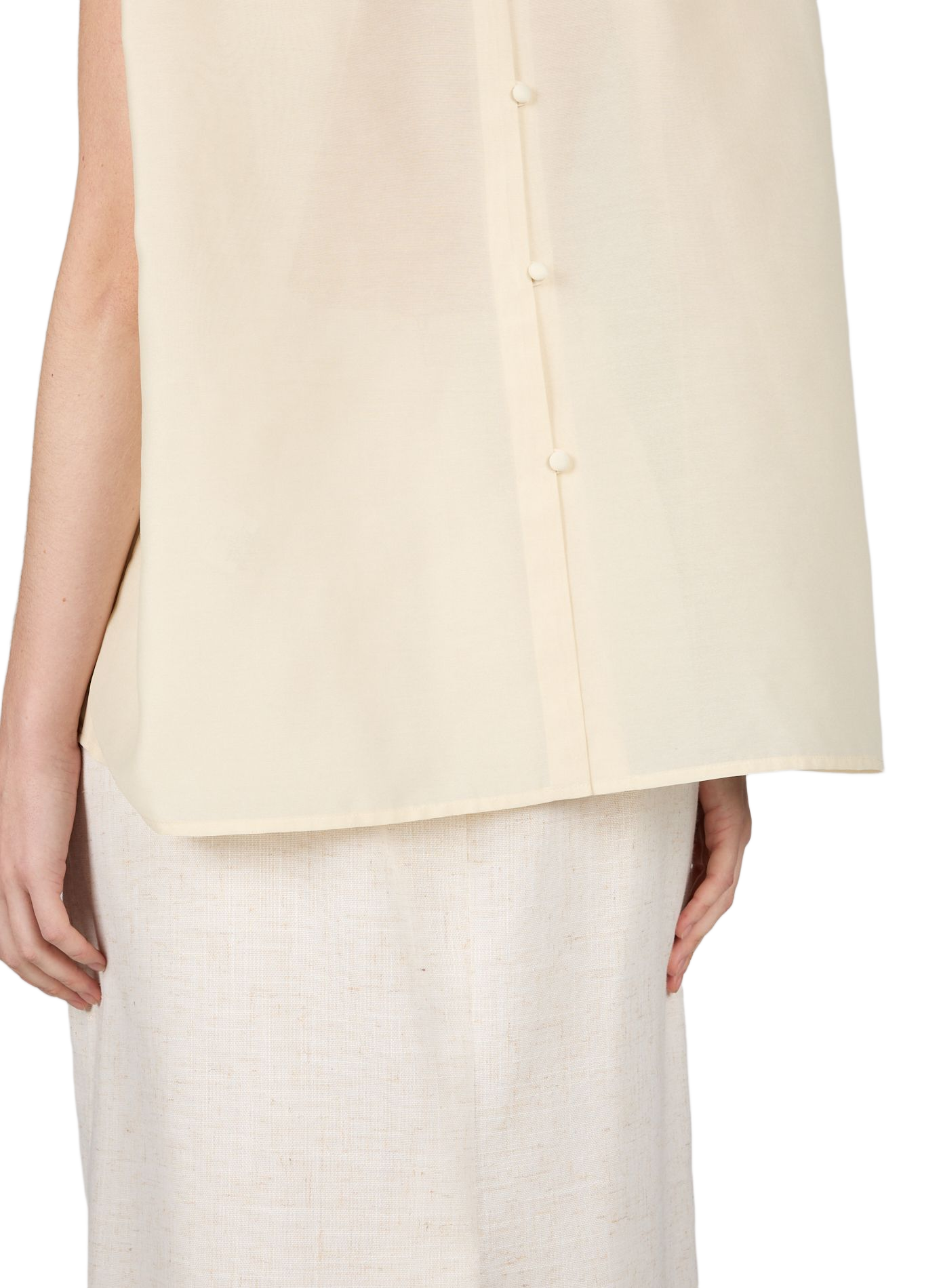 Sleeveless top with button back LE 17 SEPTEMBRE Beige