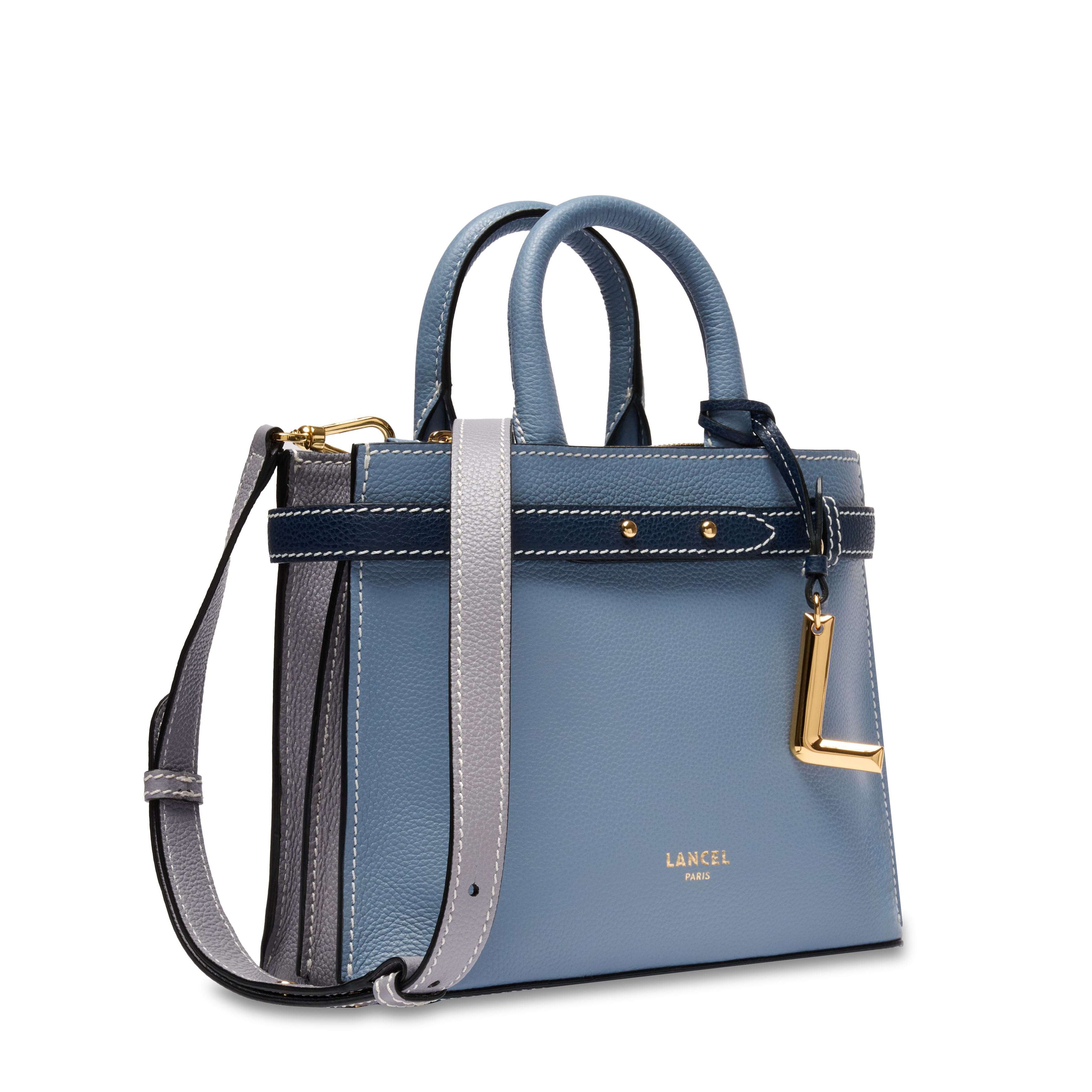 Sac carryall zippé s faubourg de lancel en cuir LANCEL Bleu