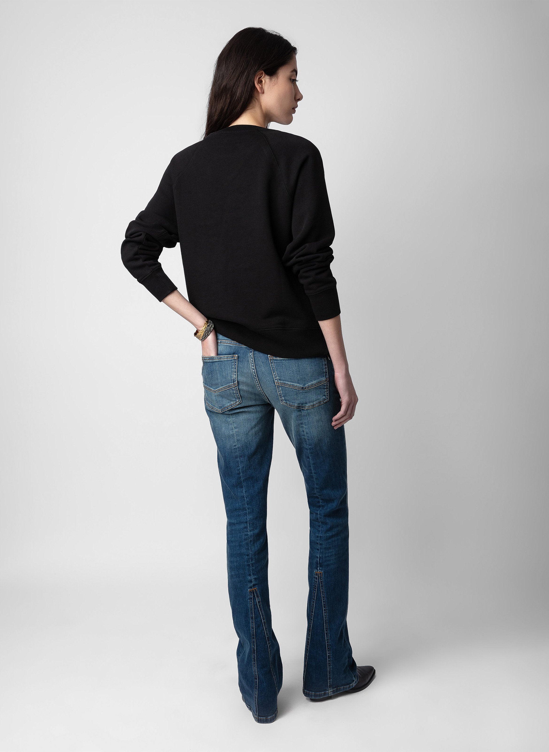 Sweat droit en coton ZADIG&VOLTAIRE Noir
