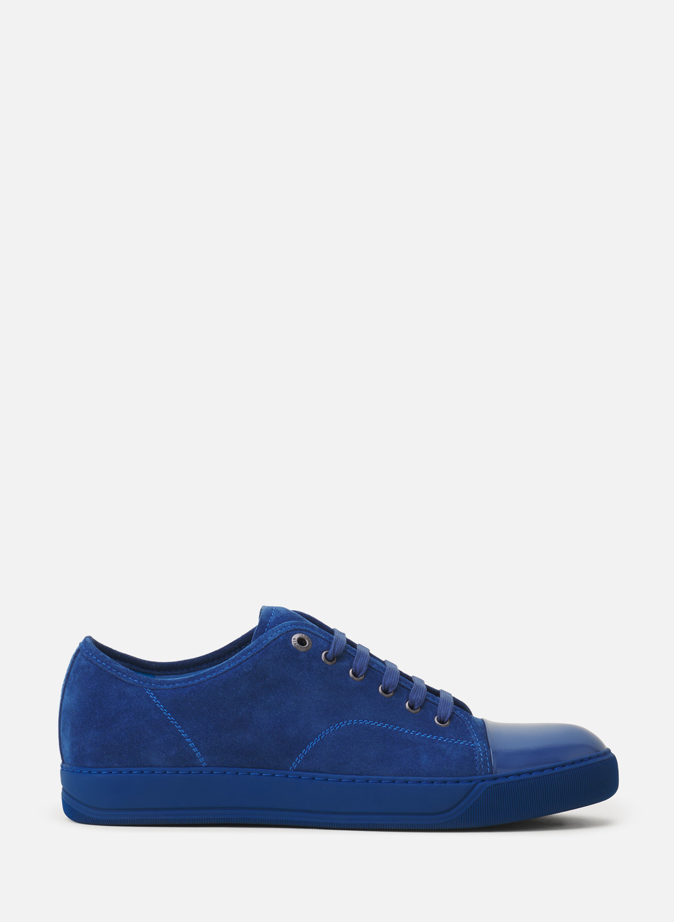 Sneakers dbb1 en suede et cuir vernis LANVIN Bleu