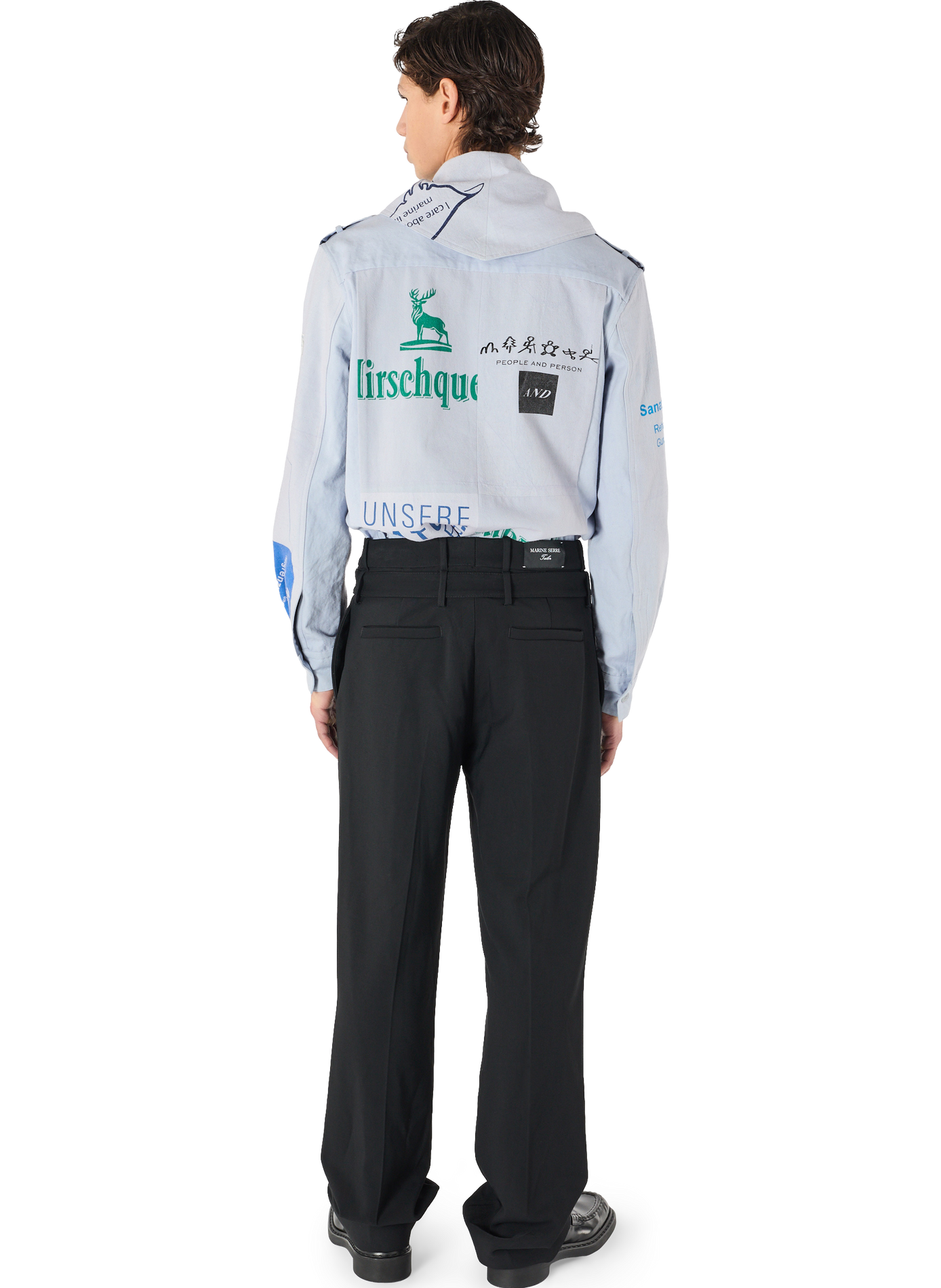 Chemise manches longues upcyclée à partir de tote bags scout | Vert MARINE SERRE Homme