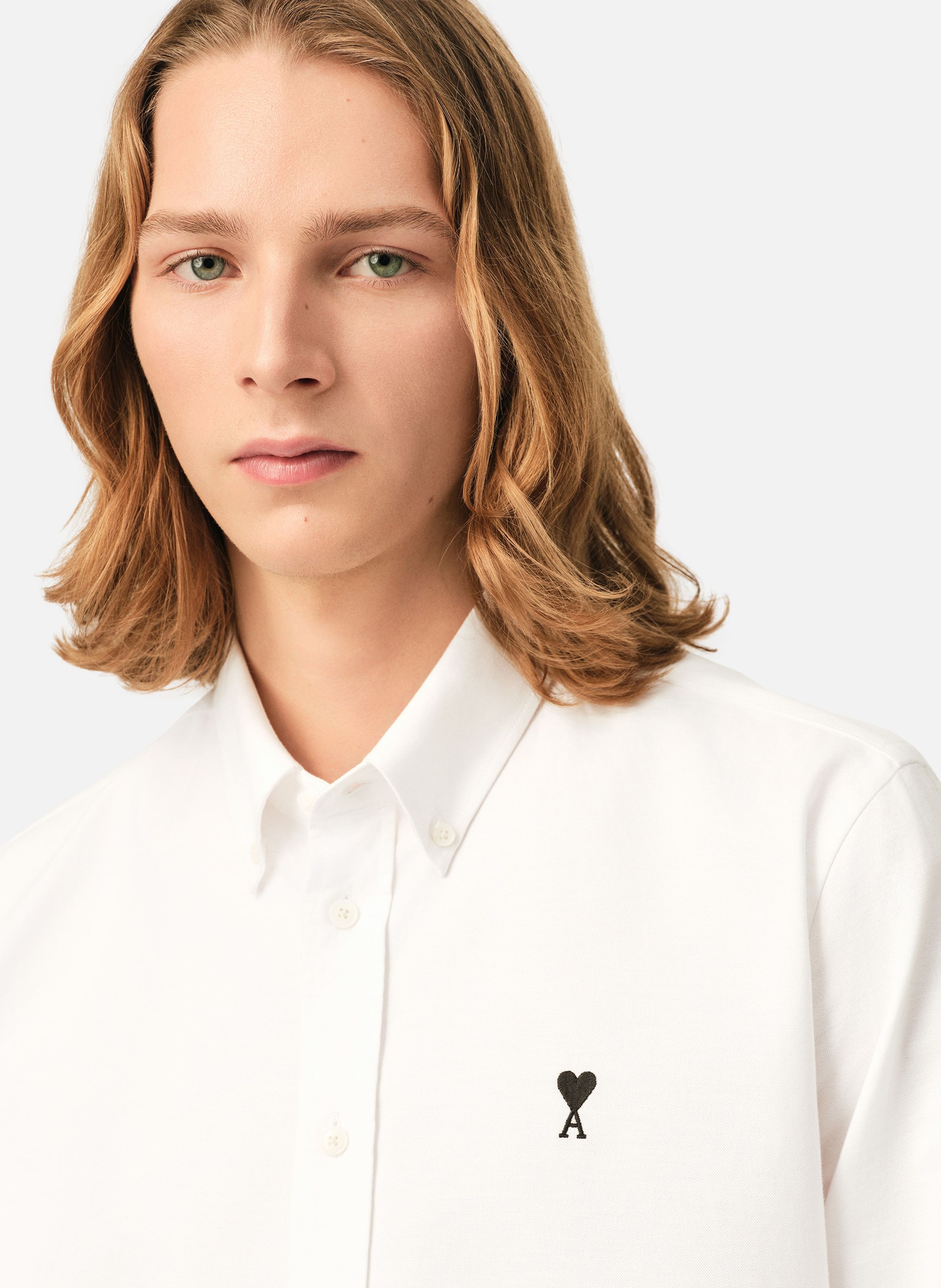 Chemise unisexe en coton ami de coeur AMI PARIS Blanc