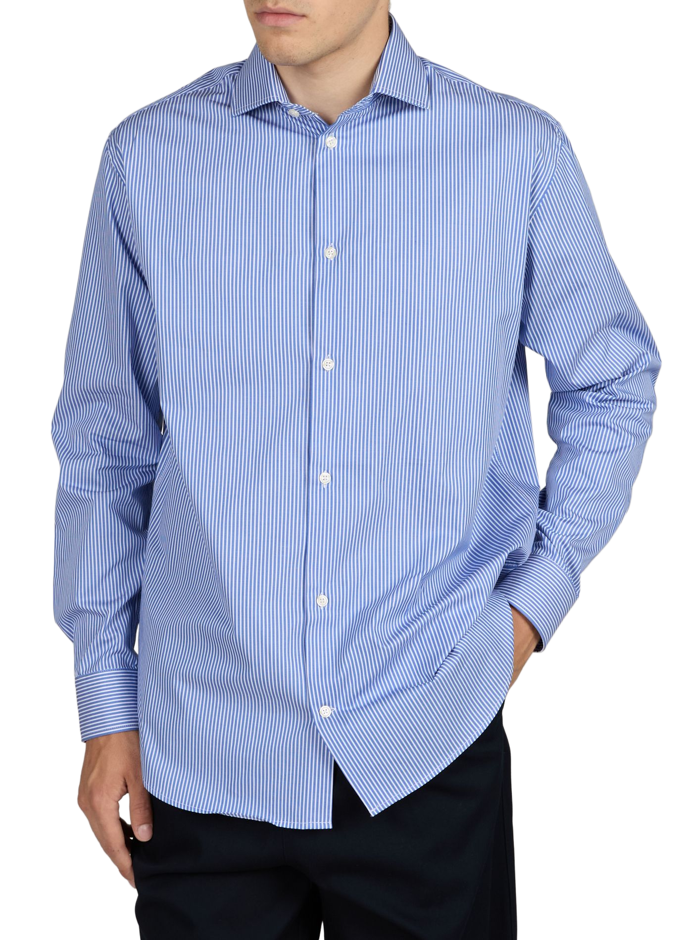Straight shirt Iyu-D in cotton AU PRINTEMPS PARIS Blue