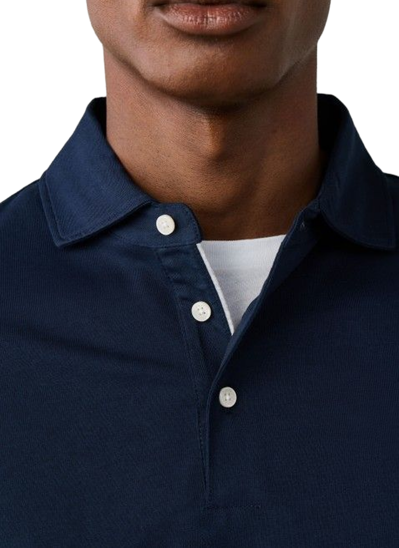 Rechte polo met lange mouwen van katoen HACKETT Blauw