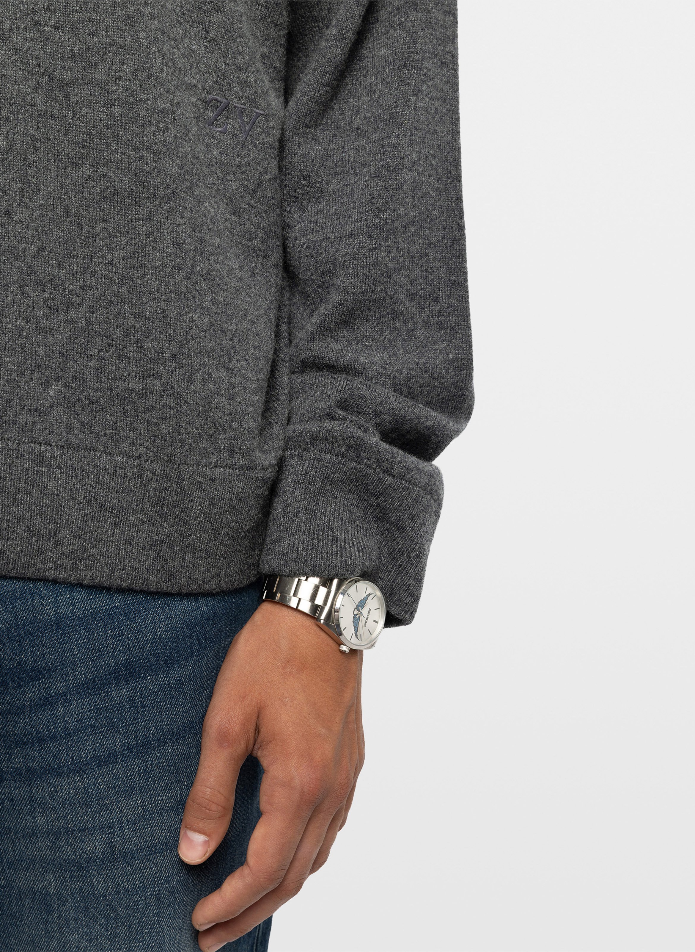 Pull droit col rond en laine mélangée marko ZADIG&VOLTAIRE Gris