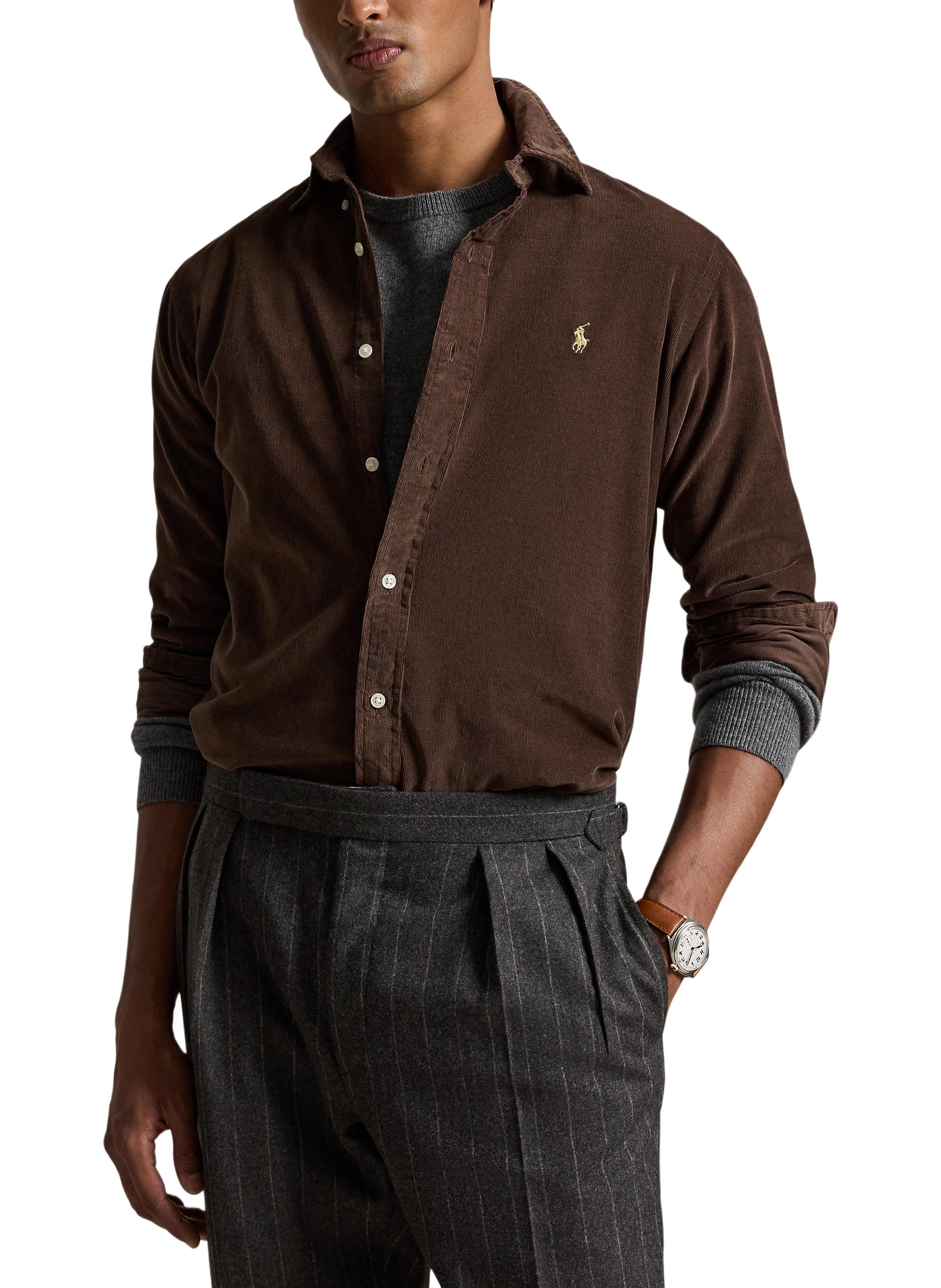 Rechte corduroy hemd van katoen POLO RALPH LAUREN Beige