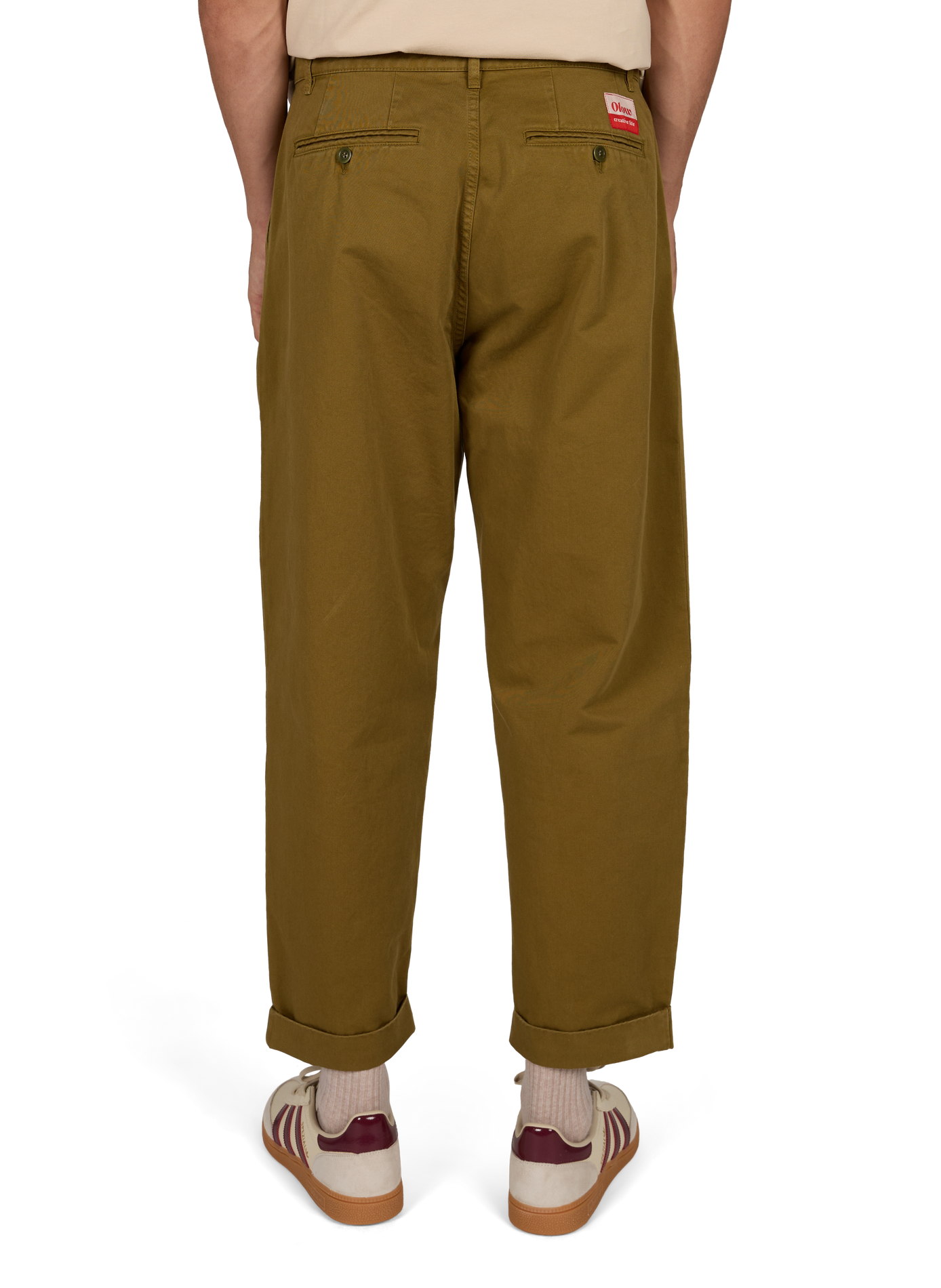 Weite Hose aus Baumwollmischung OLOW Beige