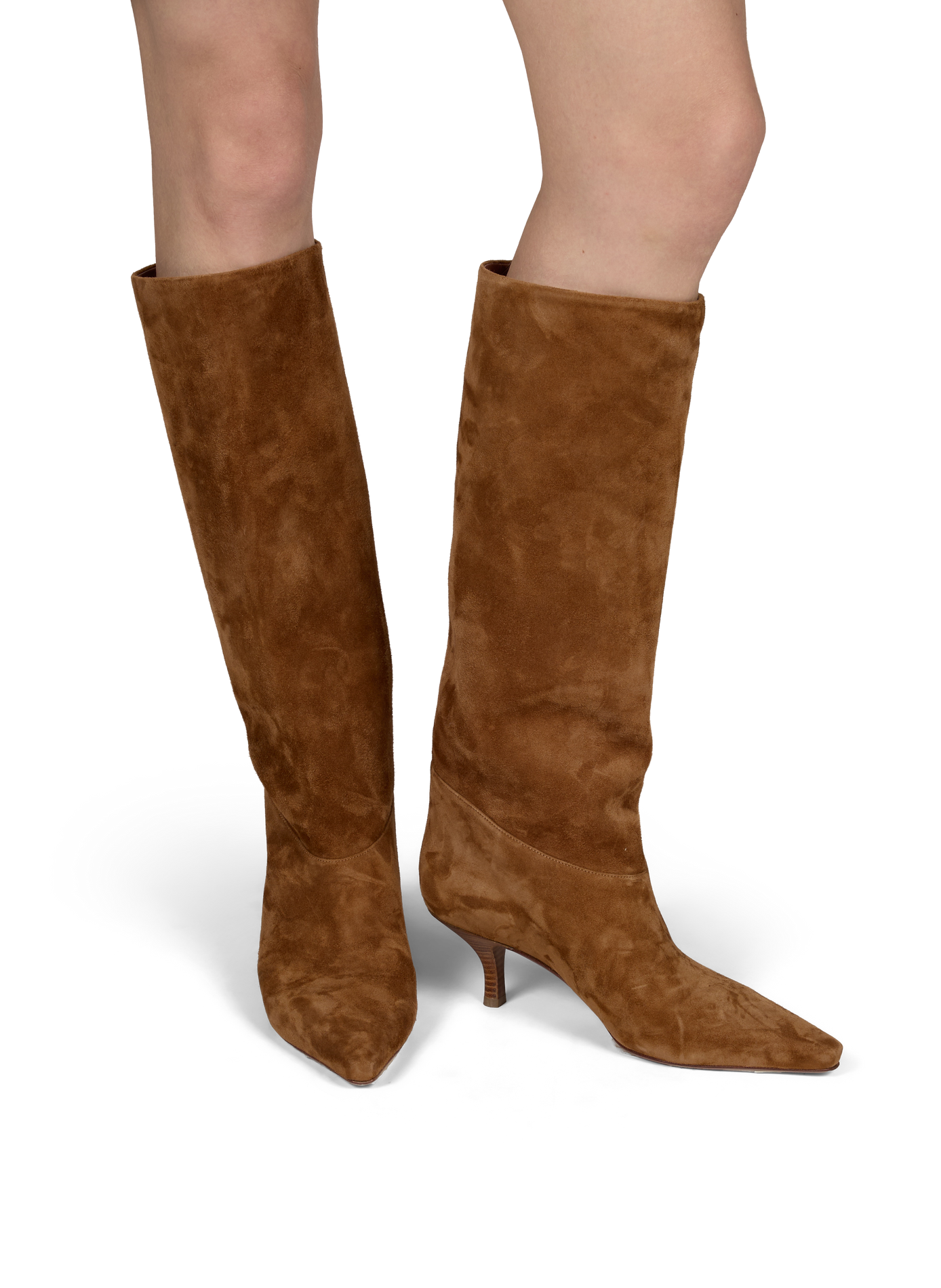 Rose goat leather kitten heel boots PARIS TEXAS Brown