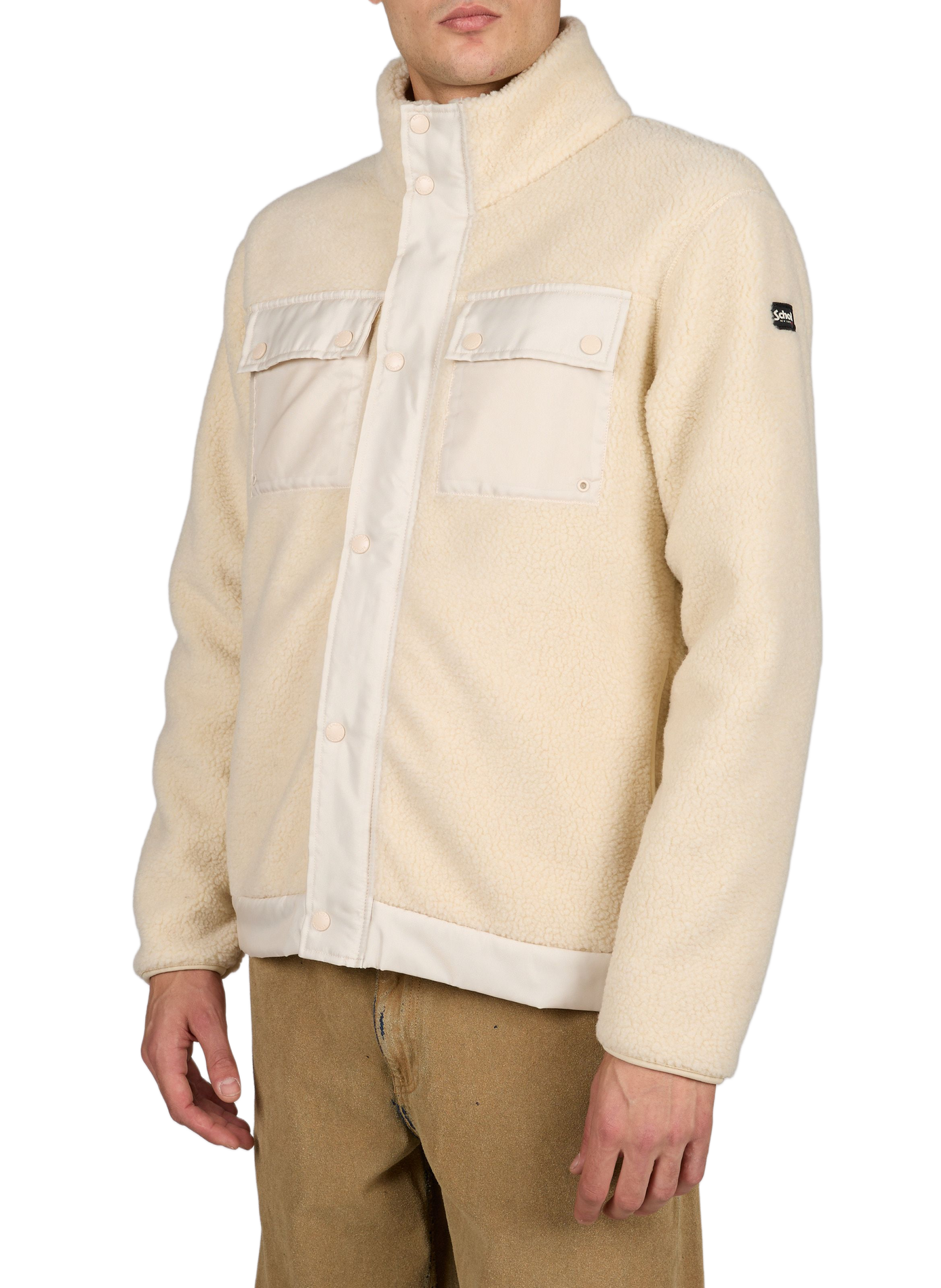 Sherpa-Jacke mit Stehkragen SCHOTT Beige