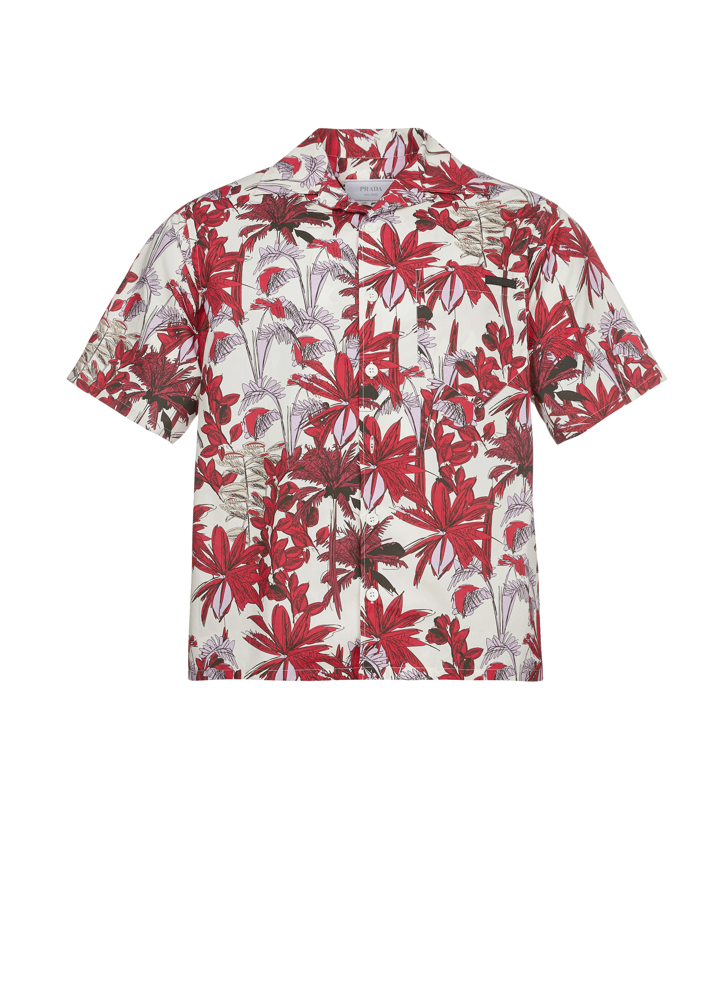 Chemise manches courtes en coton imprimé