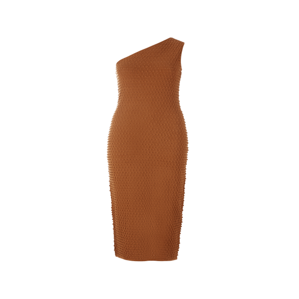 Helmut Lang Midi Textured Dress In Brown
