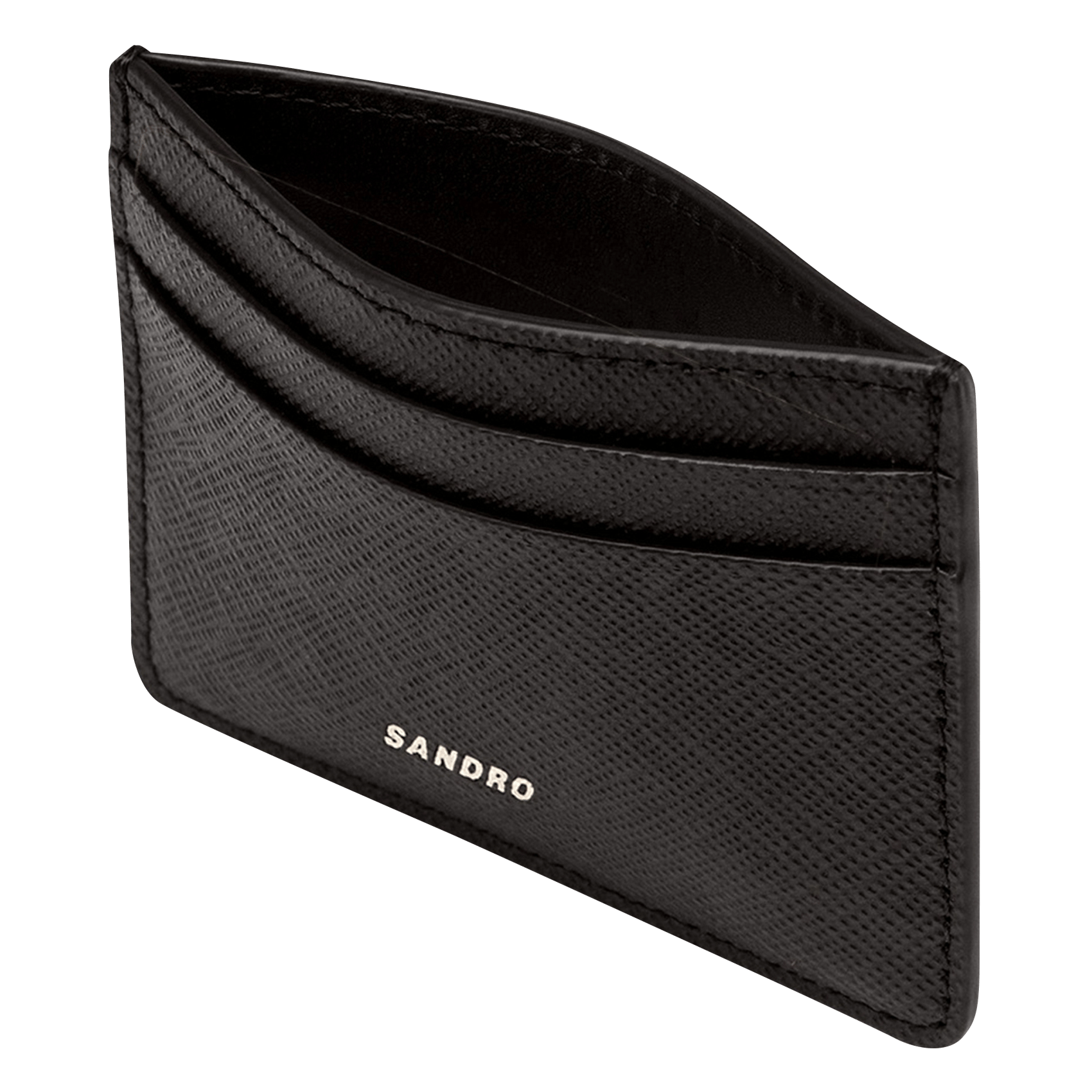 Porte-cartes en cuir SANDRO Noir