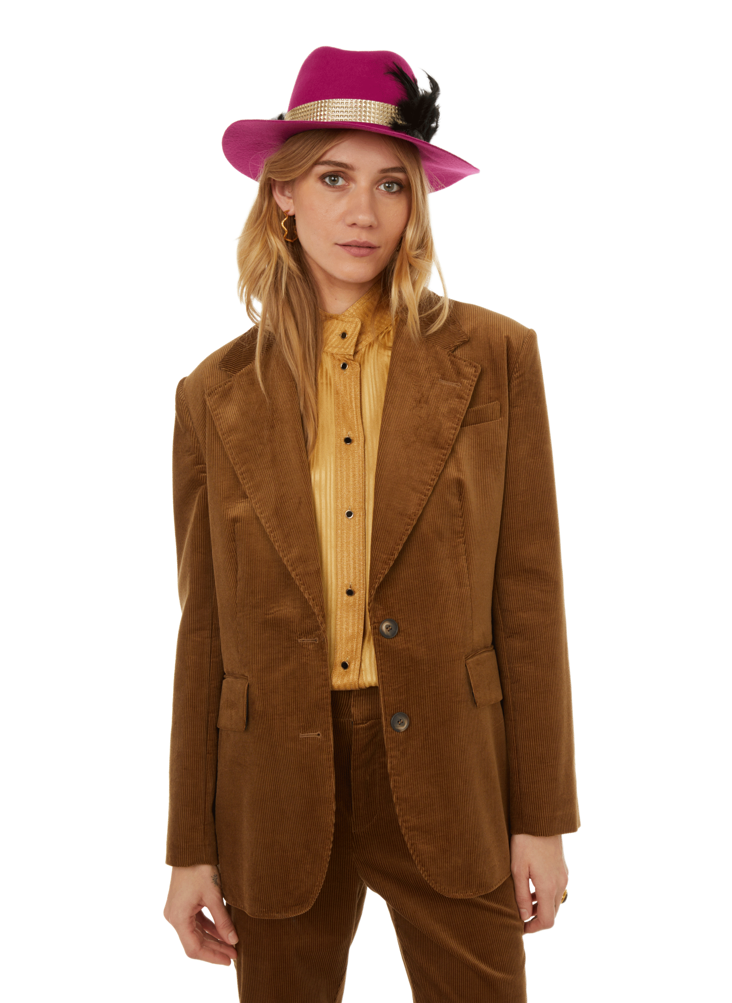 MAISON SARAH LAVOINE Blazer en velours côtelé  Marron