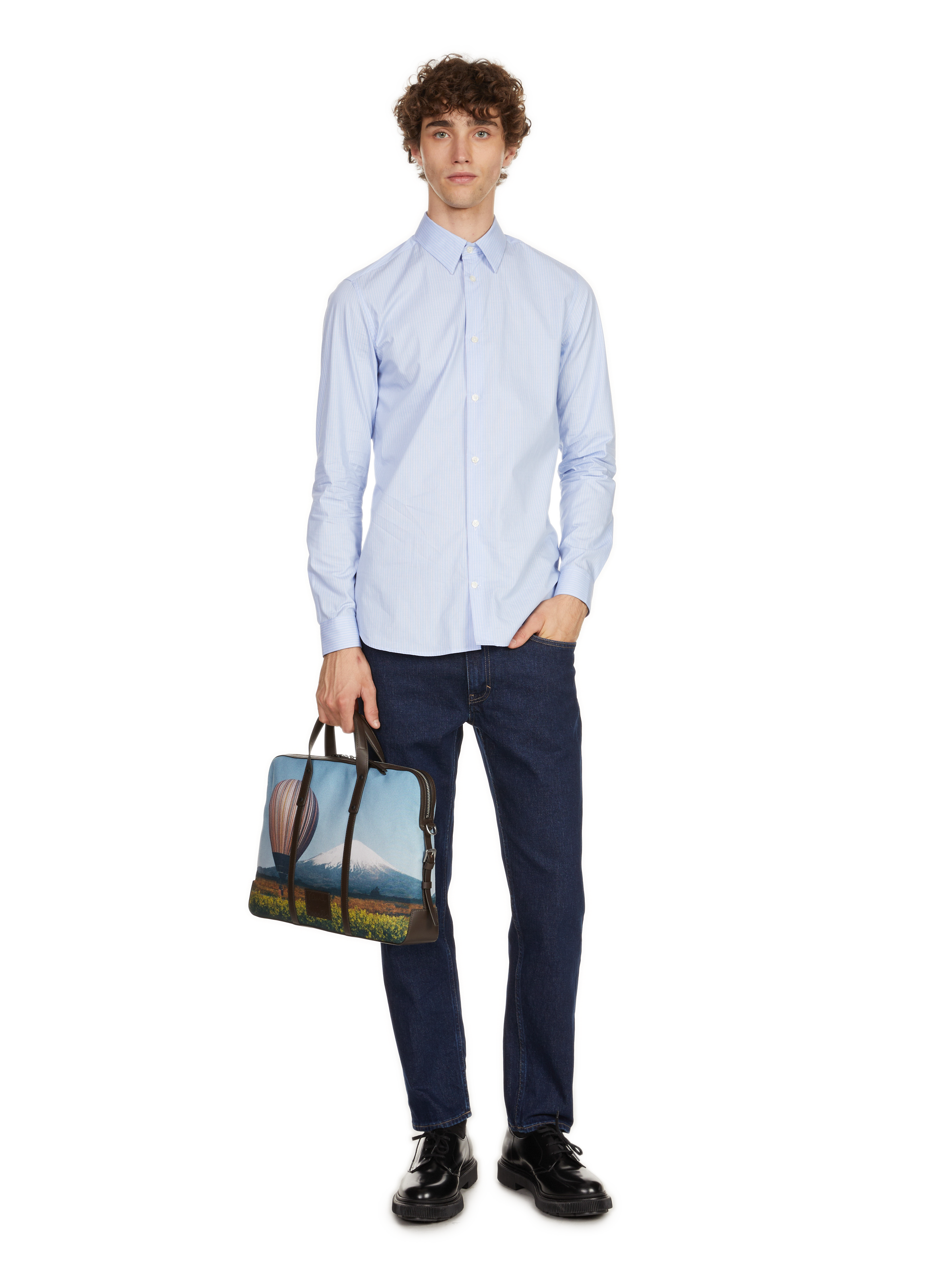 Striped slim fit shirt AU PRINTEMPS PARIS Blue