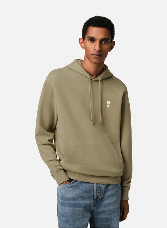 Hoodie ami de coeur ecru Vert by AMI PARIS AMI PARIS Hoodie ami de coeur ecru Vert
