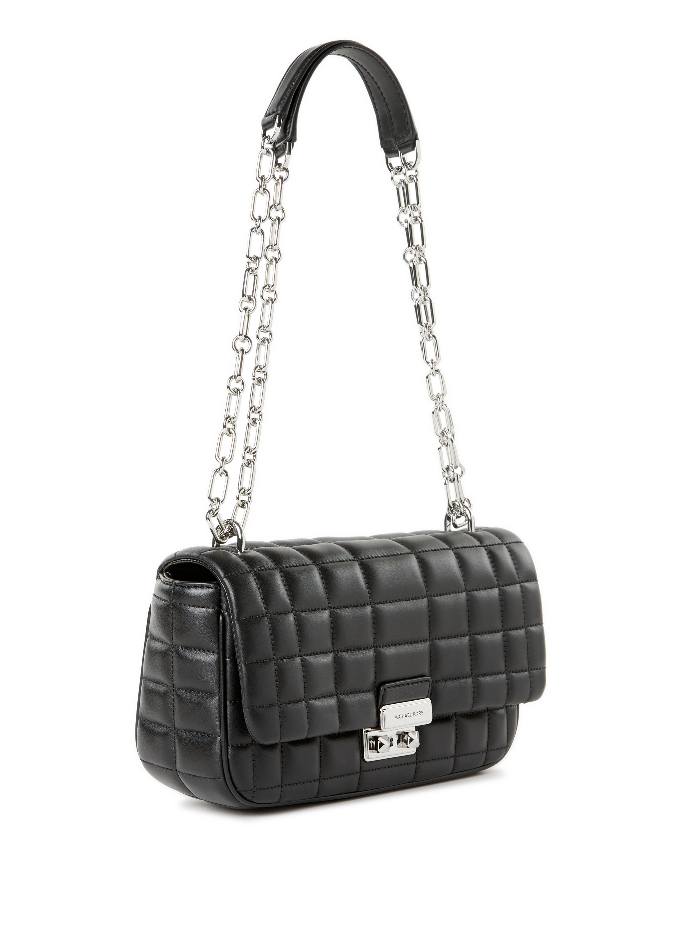 Sac à main matelassé en cuir Noir