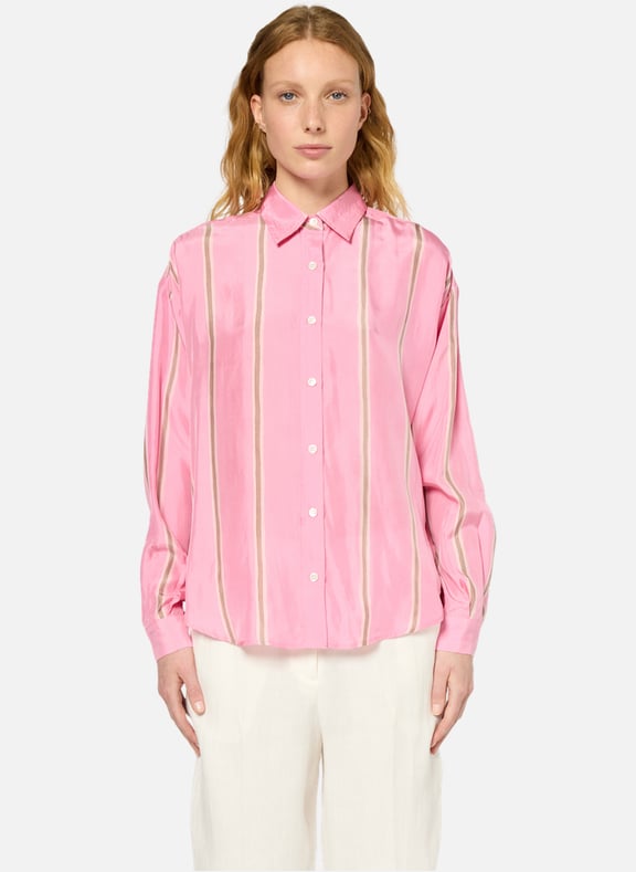 Chemise en soie à rayures - uzzana Rose by GERARD DAREL GERARD DAREL Chemise en soie à rayures - uzzana Rose