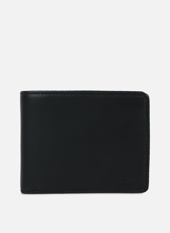 Portefeuille en cuir avec logo embossé Noir by BOSS BOSS Portefeuille en cuir avec logo embossé Noir