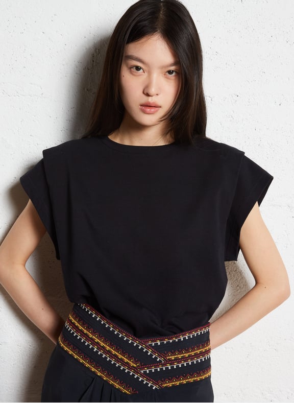 Tee-shirt droit en coton pio Noir by BA&SH BA&SH Tee-shirt droit en coton pio Noir