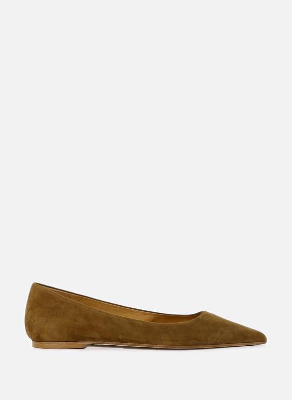 Velvet leather ballerina flats Brown by AEYDE AEYDE Velvet leather ballerina flats Brown