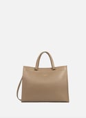 Large tote bag - Foulonné Double  Taupe - in - or