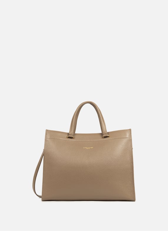 Grand sac cabas épaule - foulonné double | Marron by LANCASTER Grand sac cabas épaule - foulonné double Marron