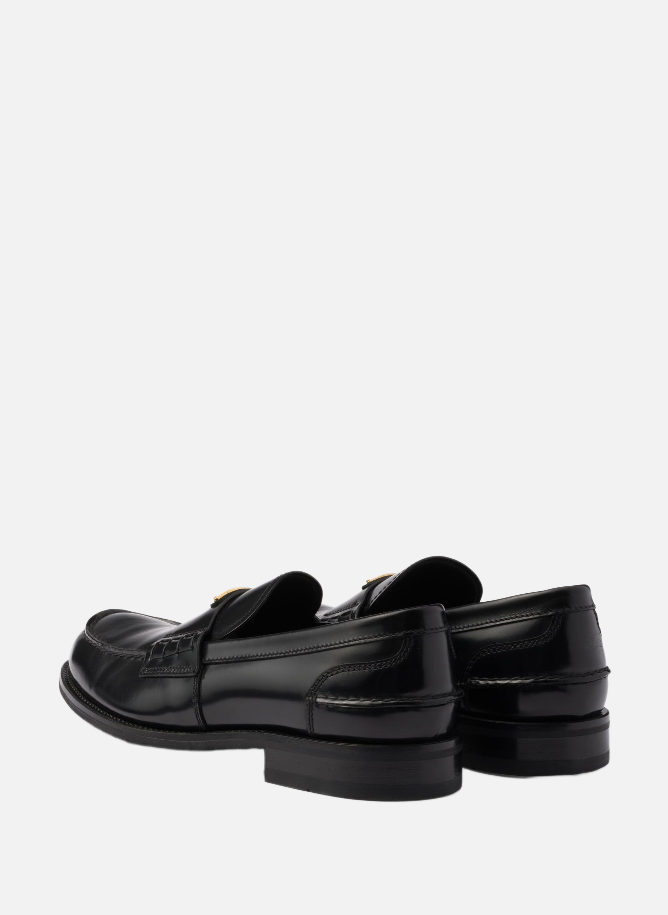 Mocassins en cuir brossé PRADA Noir
