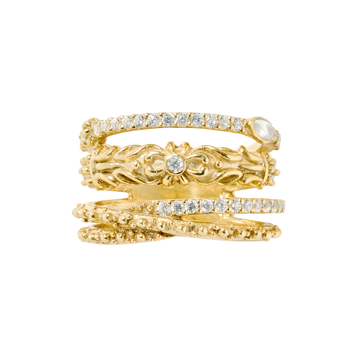 Bague à strass paola BA&SH Doré