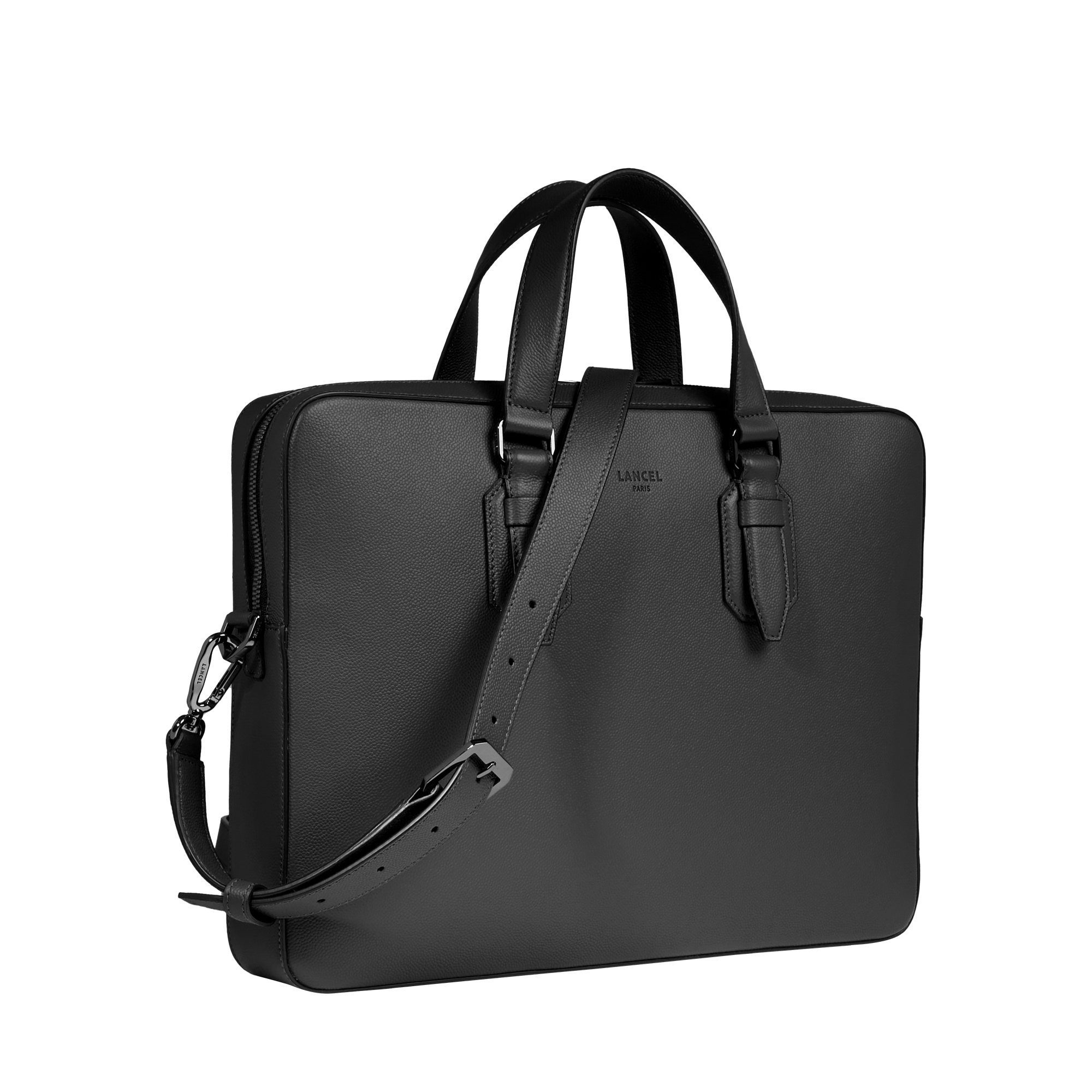 Porte-documents zippé 14" charlie de lancel en cuir LANCEL Noir