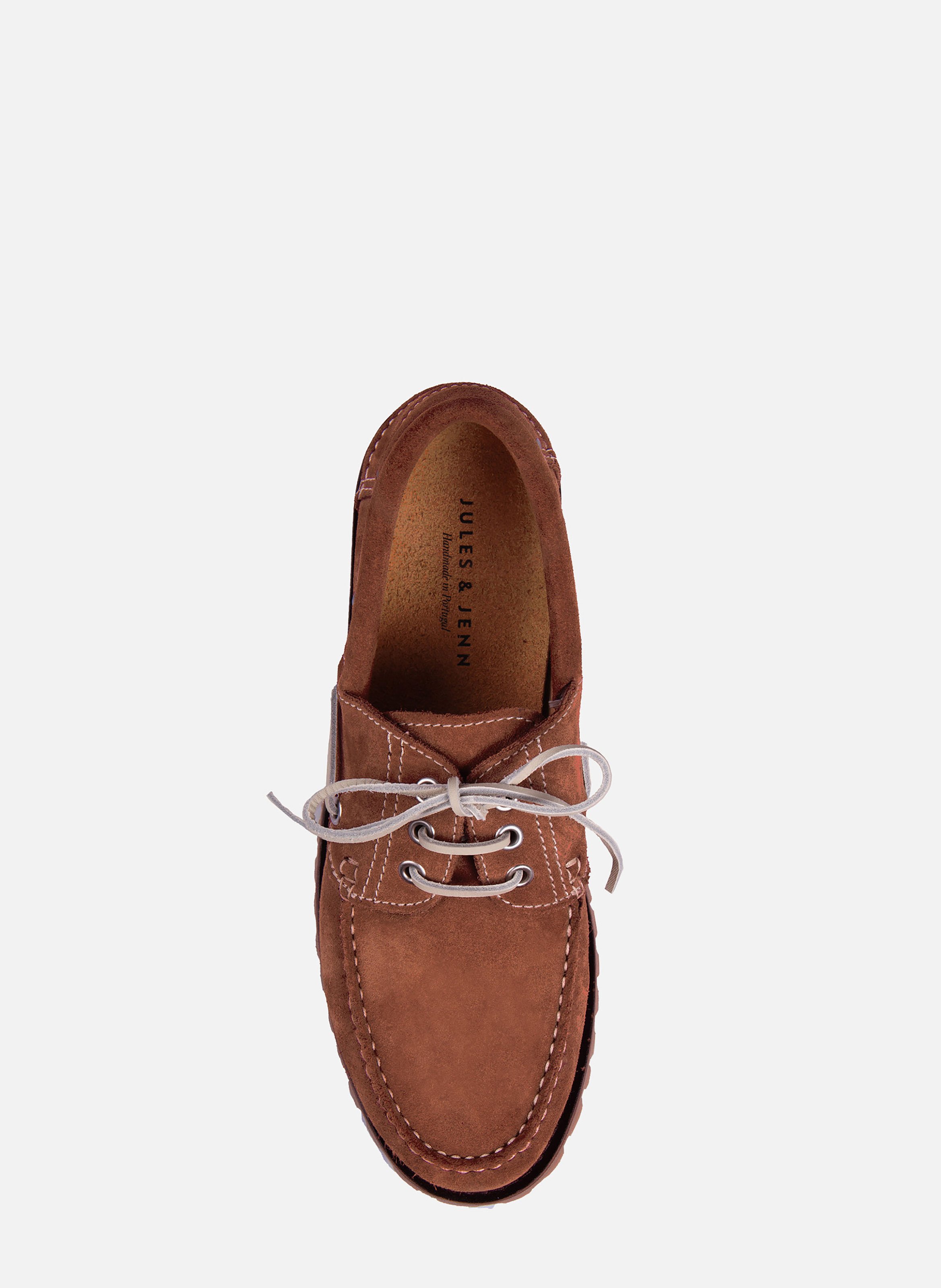 Chaussures bateau milo cuir daim JULES & JENN Marron