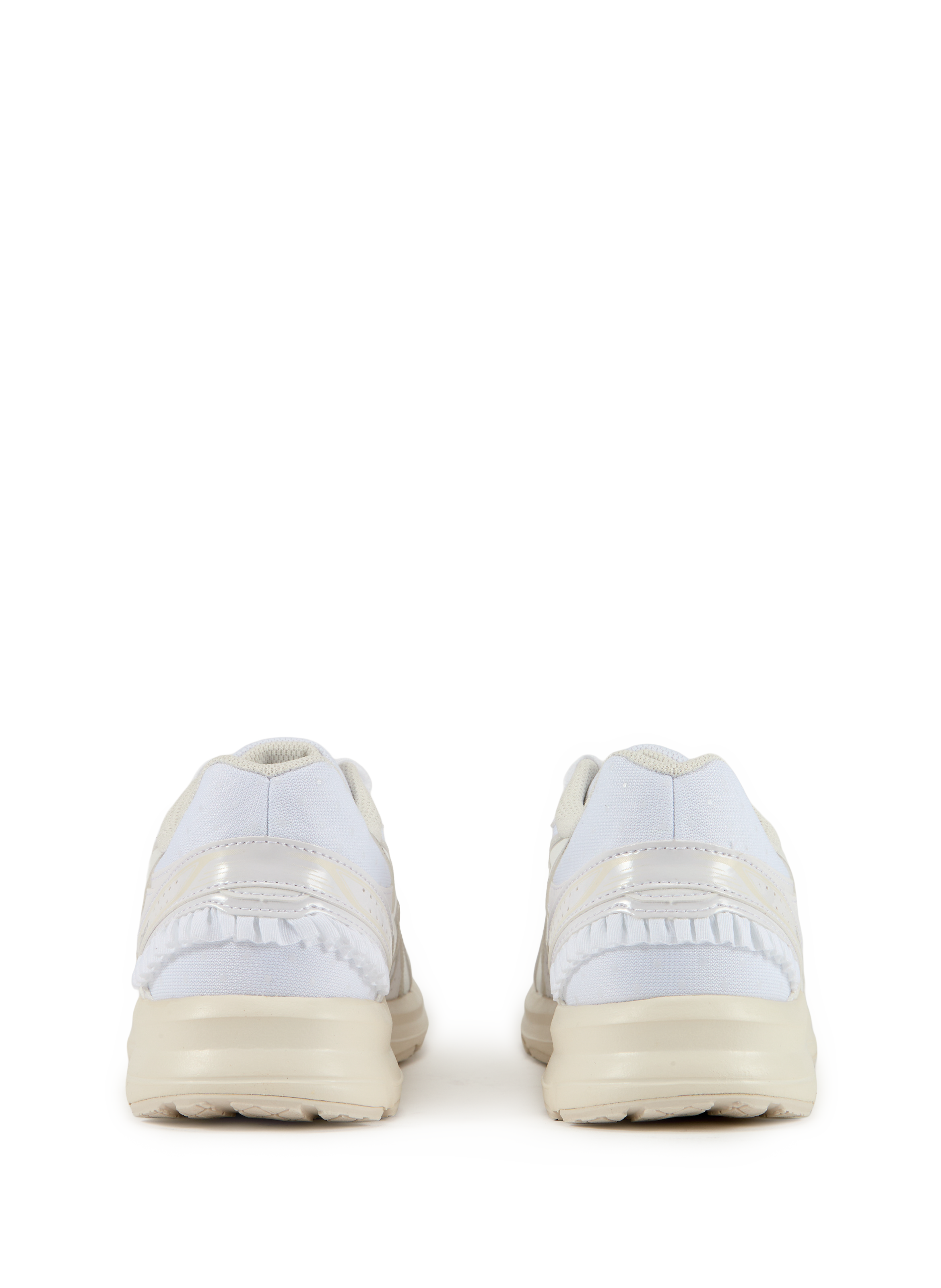 Serrated leather mixed sneakers ASICS White