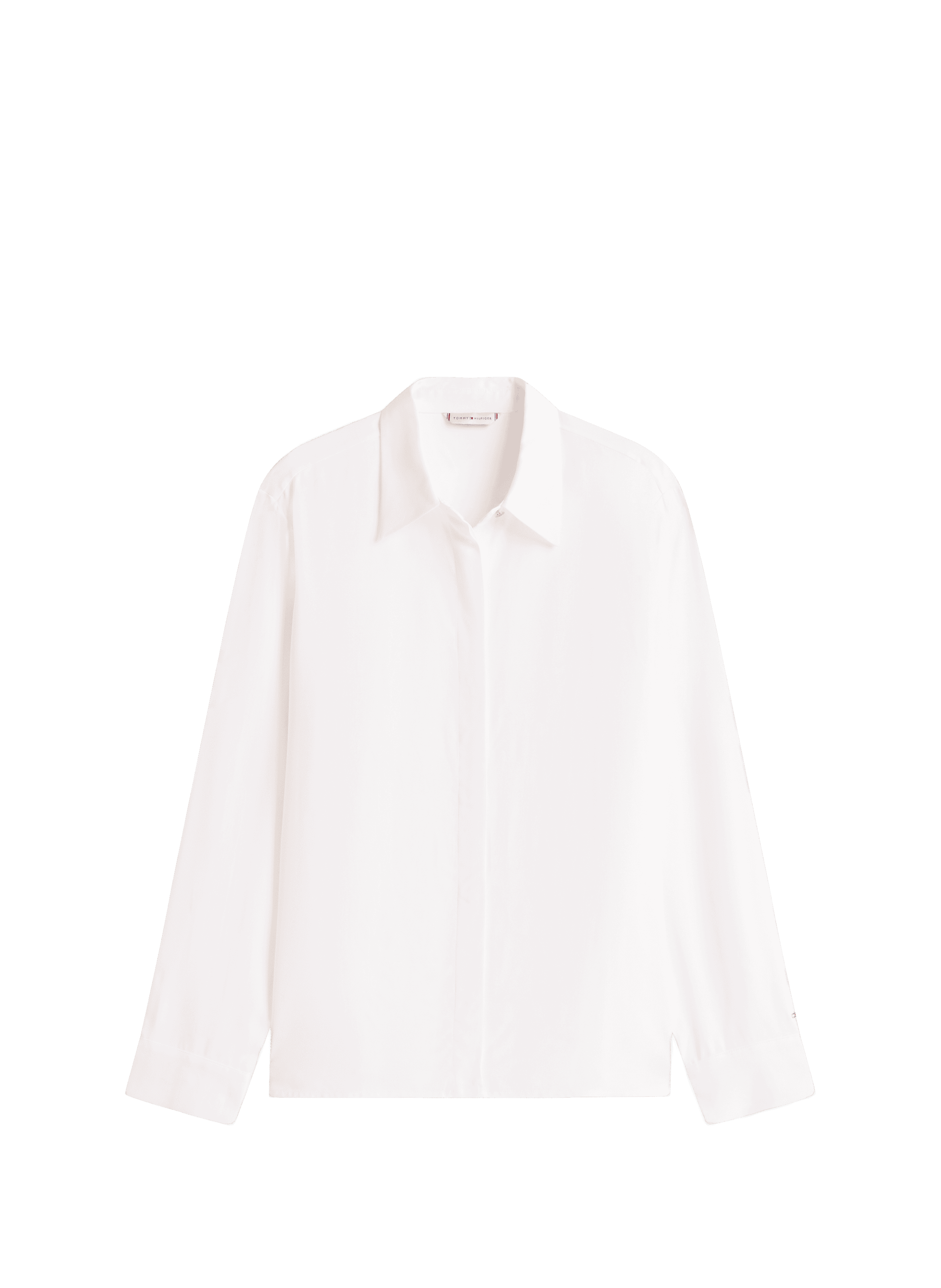 Standard fit shirt with hidden placket TOMMY HILFIGER White