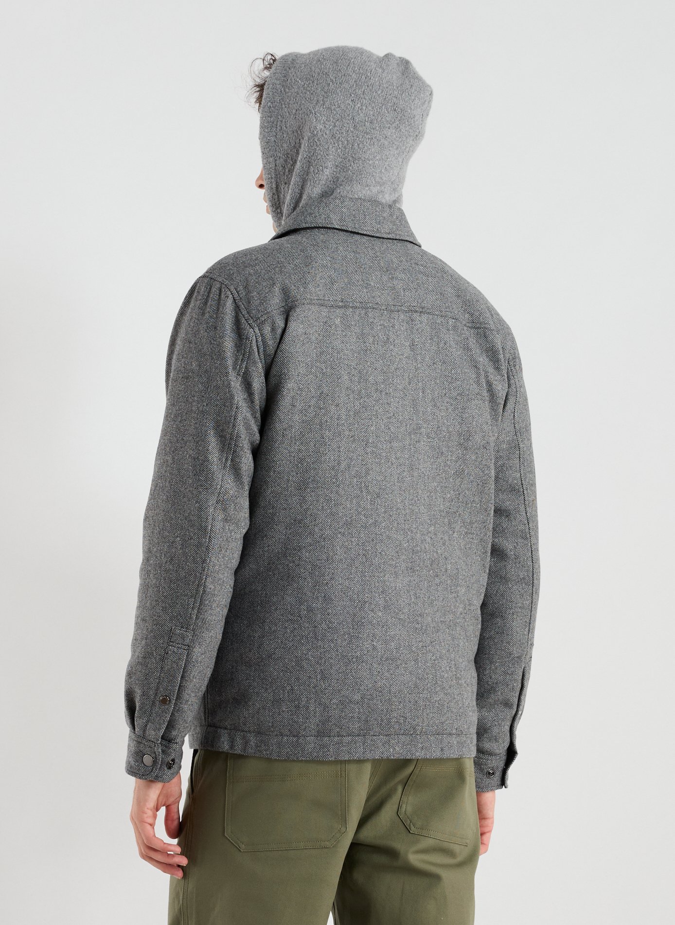 Surchemise col classique en laine mélangée WOOLRICH Gris