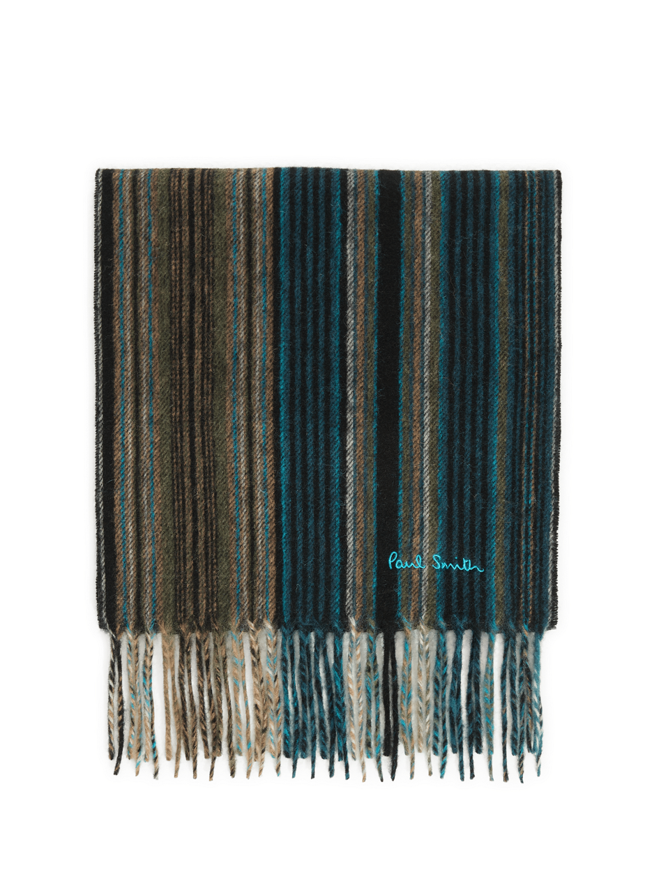 PAUL SMITH Echarpe à rayures en laine vierge Noir