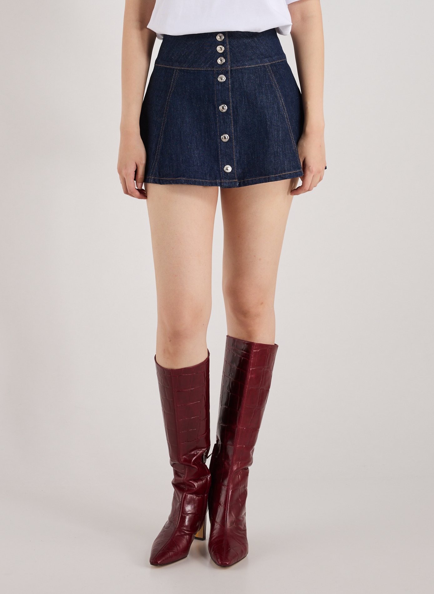 TOPSHOP Jupe courte en jean Bleu