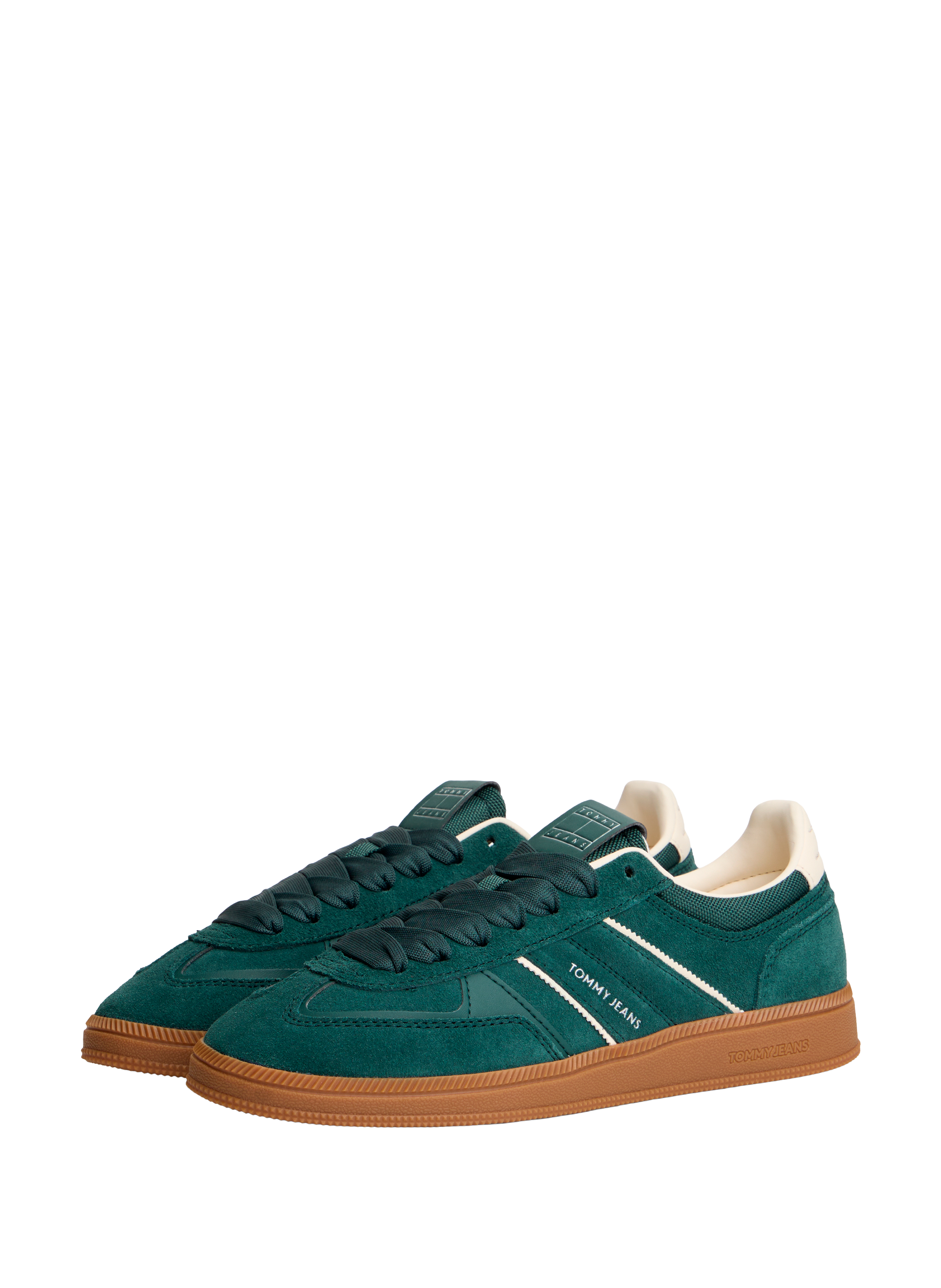Low lace-up leather sneakers TOMMY HILFIGER Green
