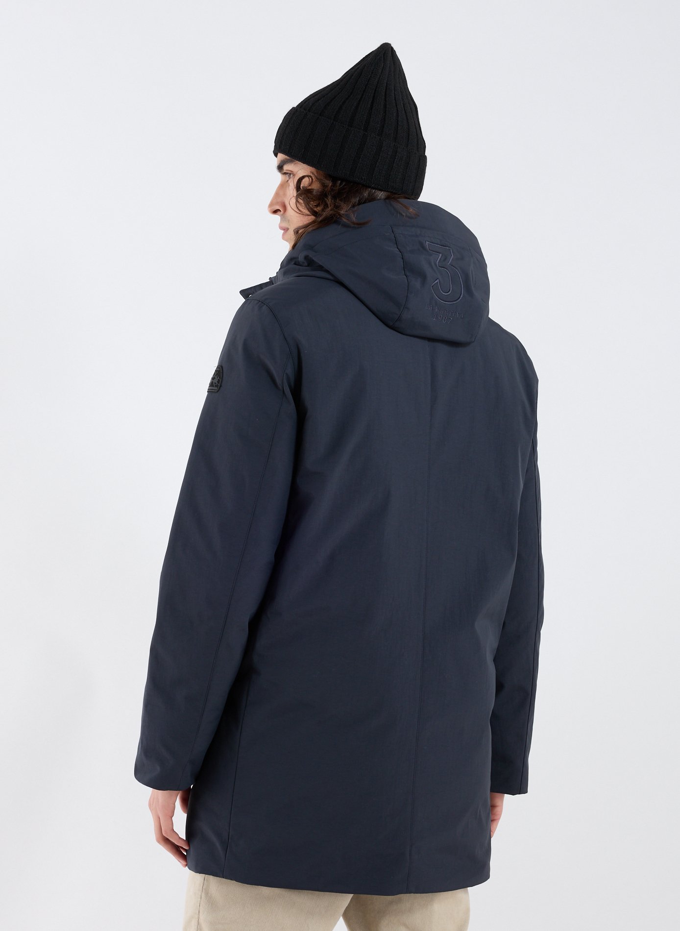 Parka unie à capuche LA MARTINA Bleu