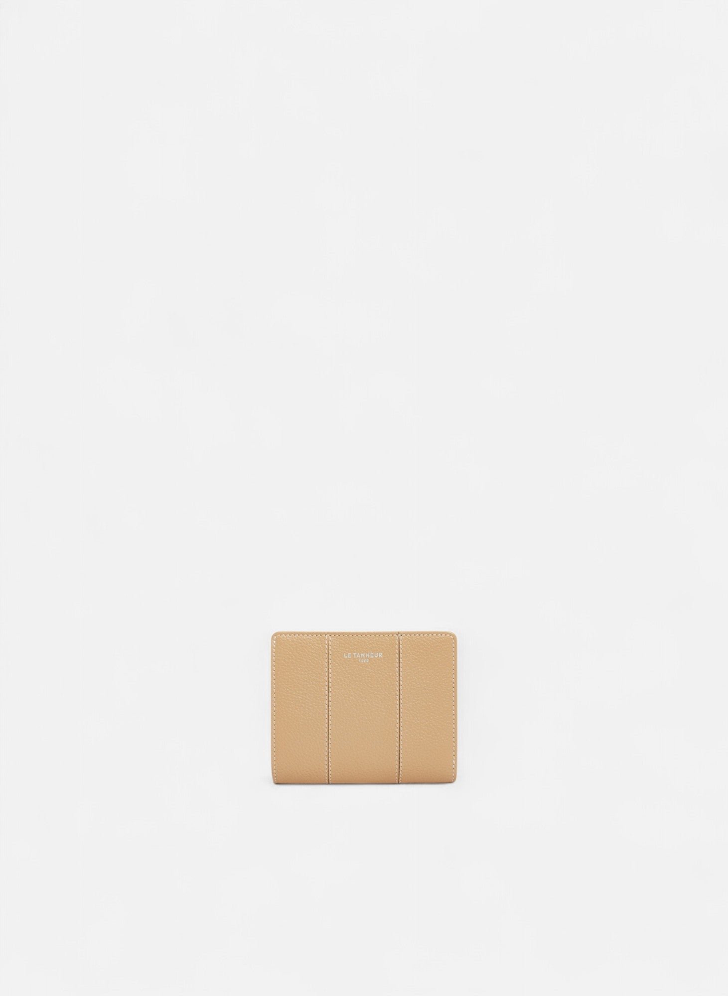 Petit portefeuille juliette en cuir grainé BeigeLE TANNEUR