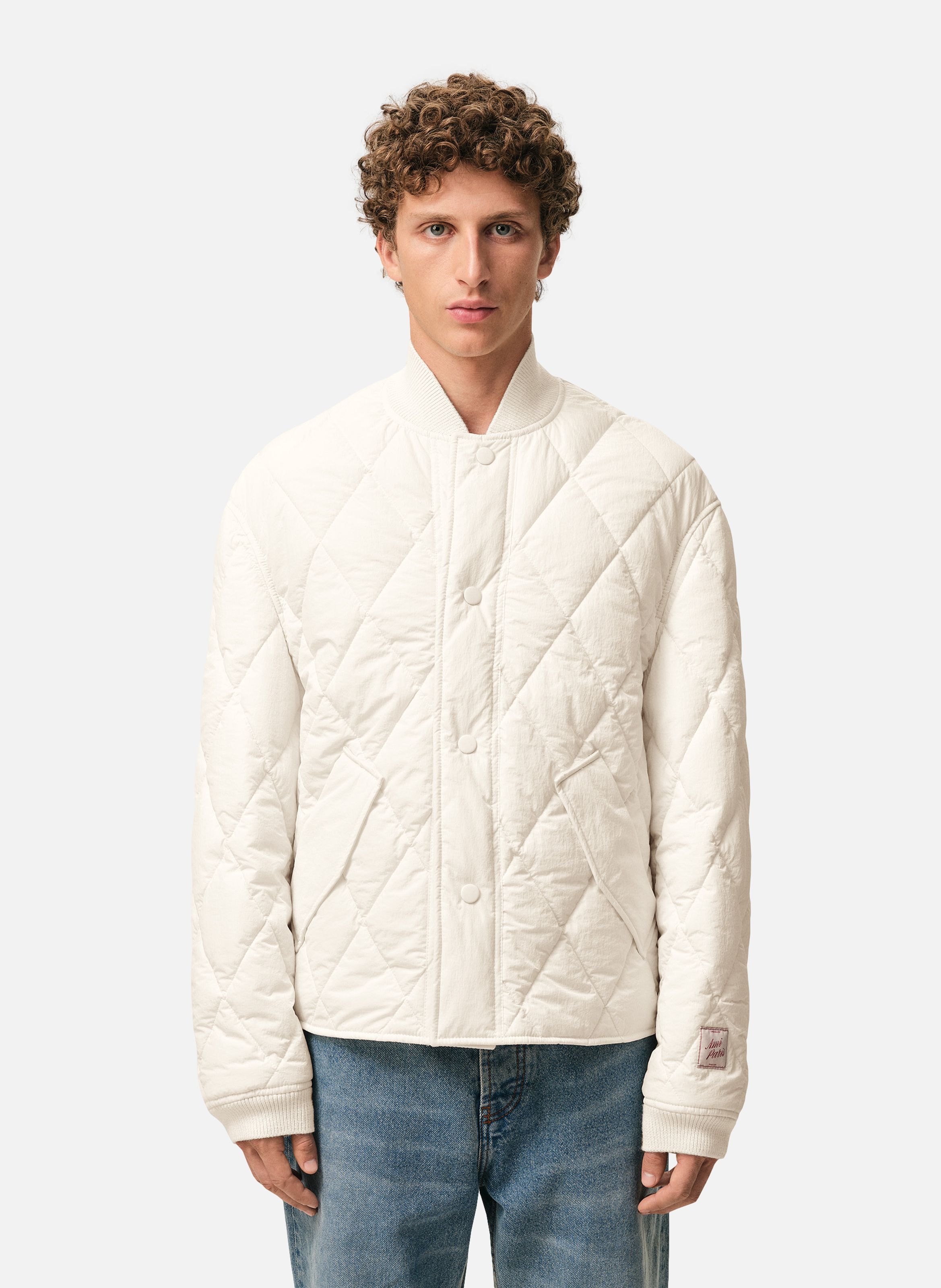 Veste rembourrée unisexe en nylon AMI PARIS Blanc