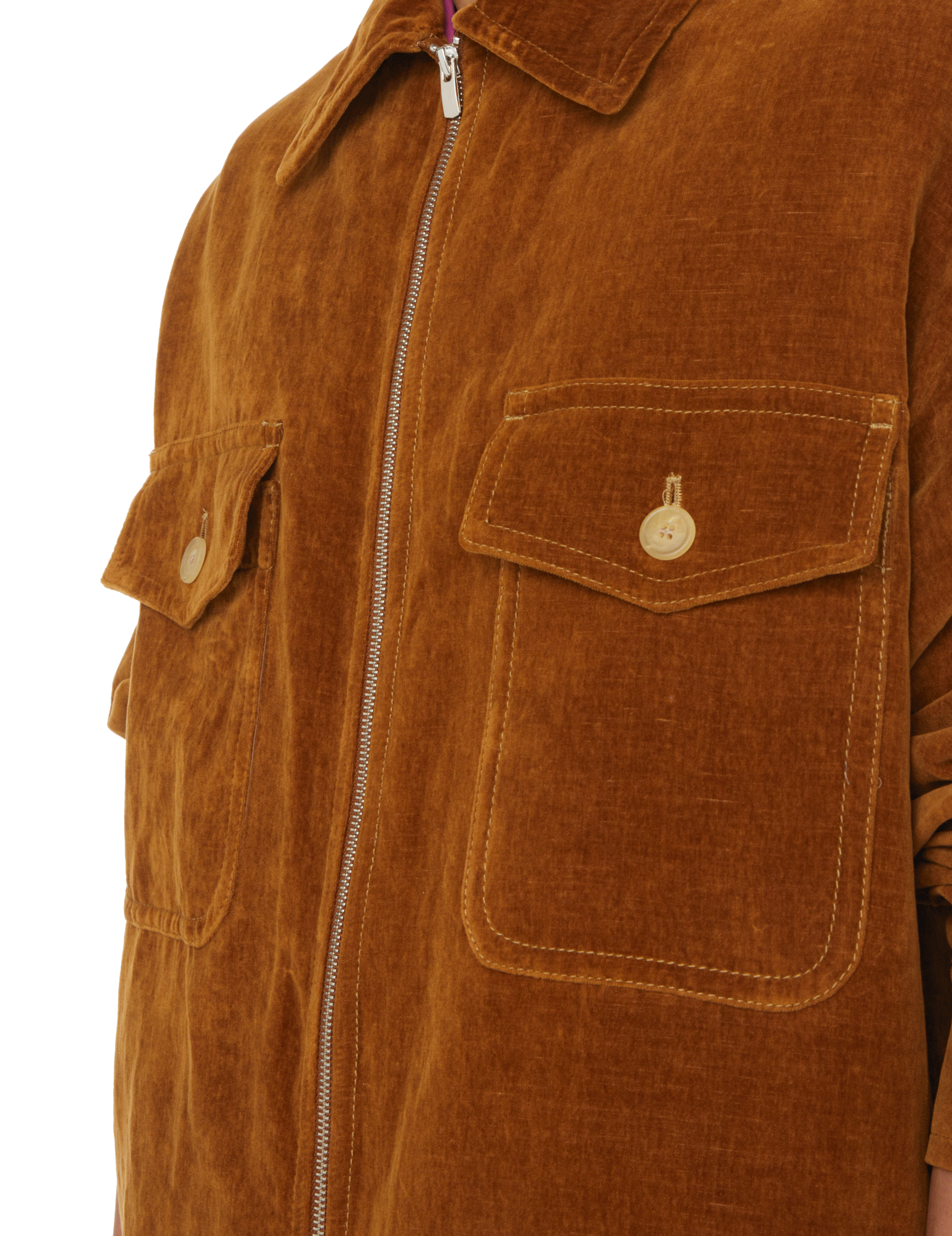 Le Blouson Montagne cotton and linen jacket JACQUEMUS Brown