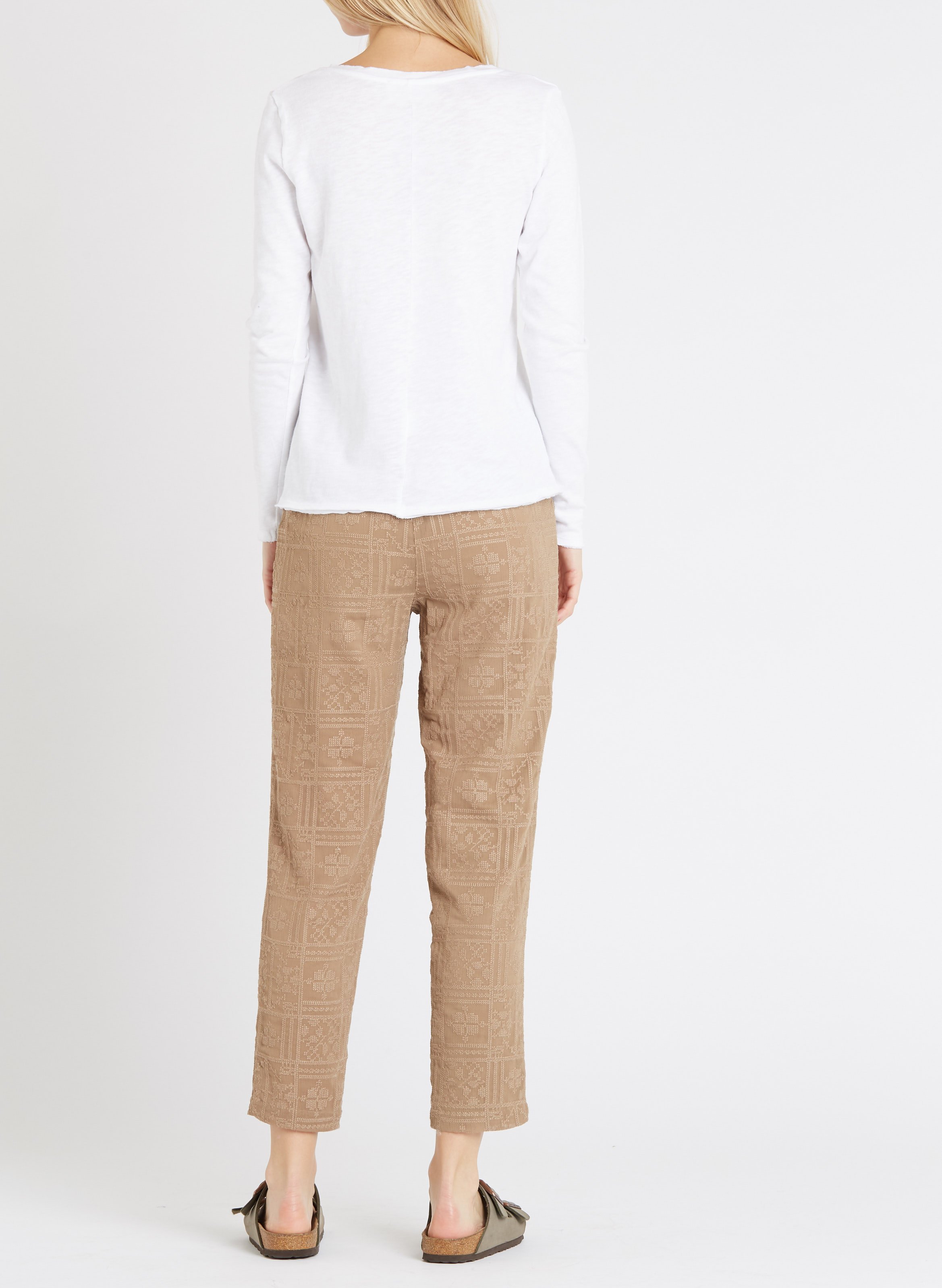 Tee-shirt col v en coton sonoma Blanc