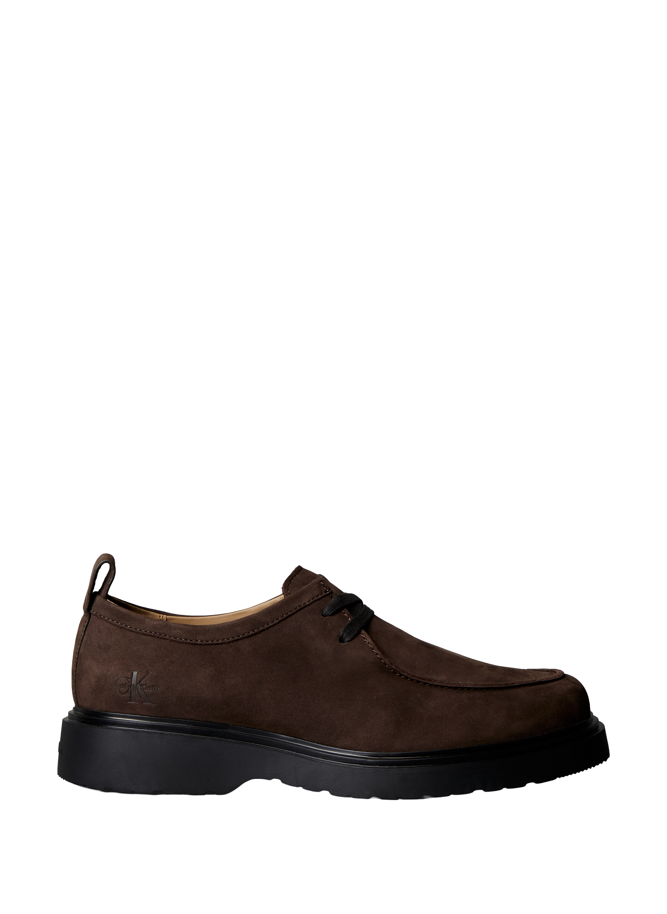 Suede leather lace-up derbies CALVIN KLEIN Brown
