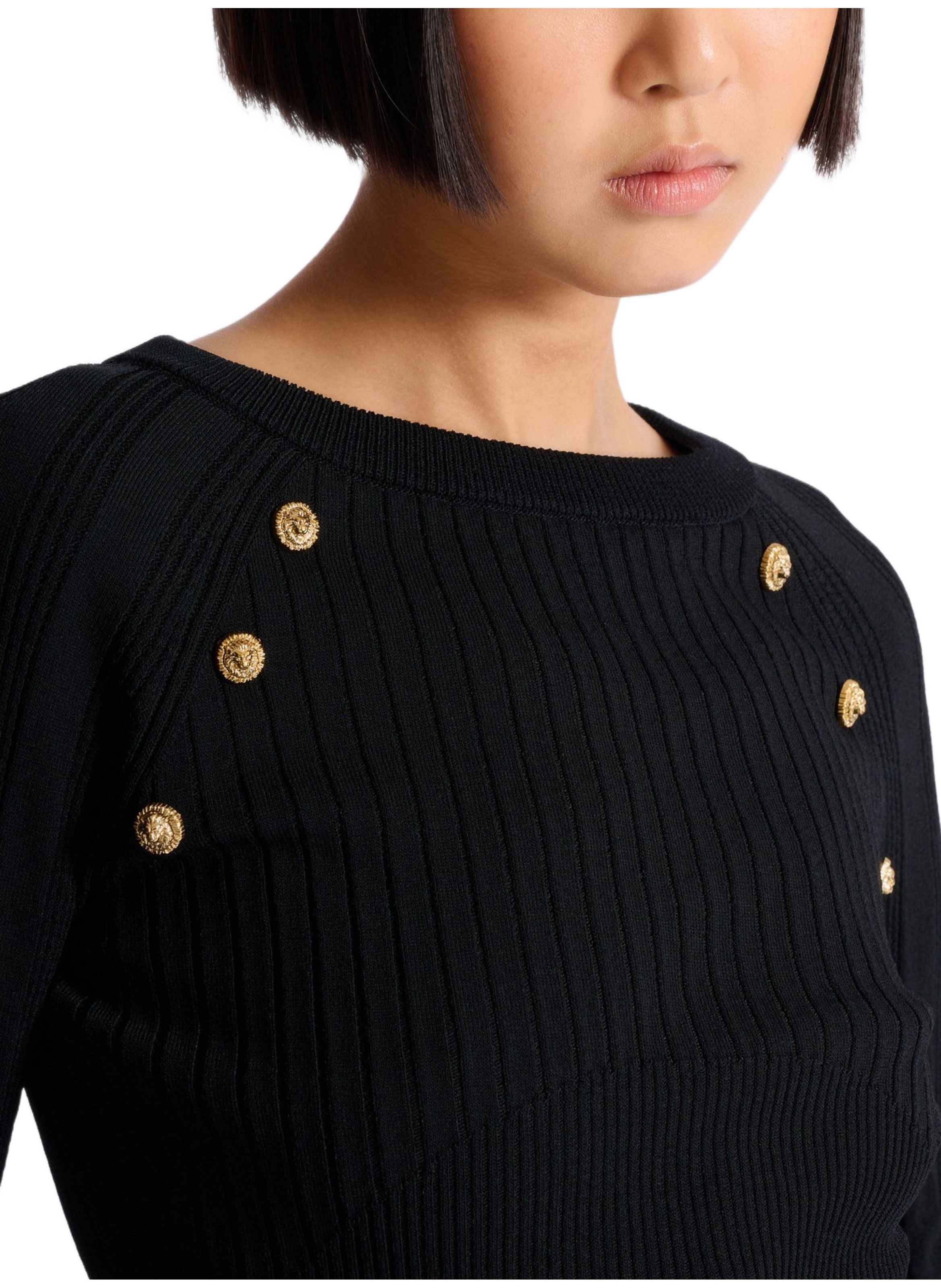 Top en maille avec boutons BALMAIN Noir