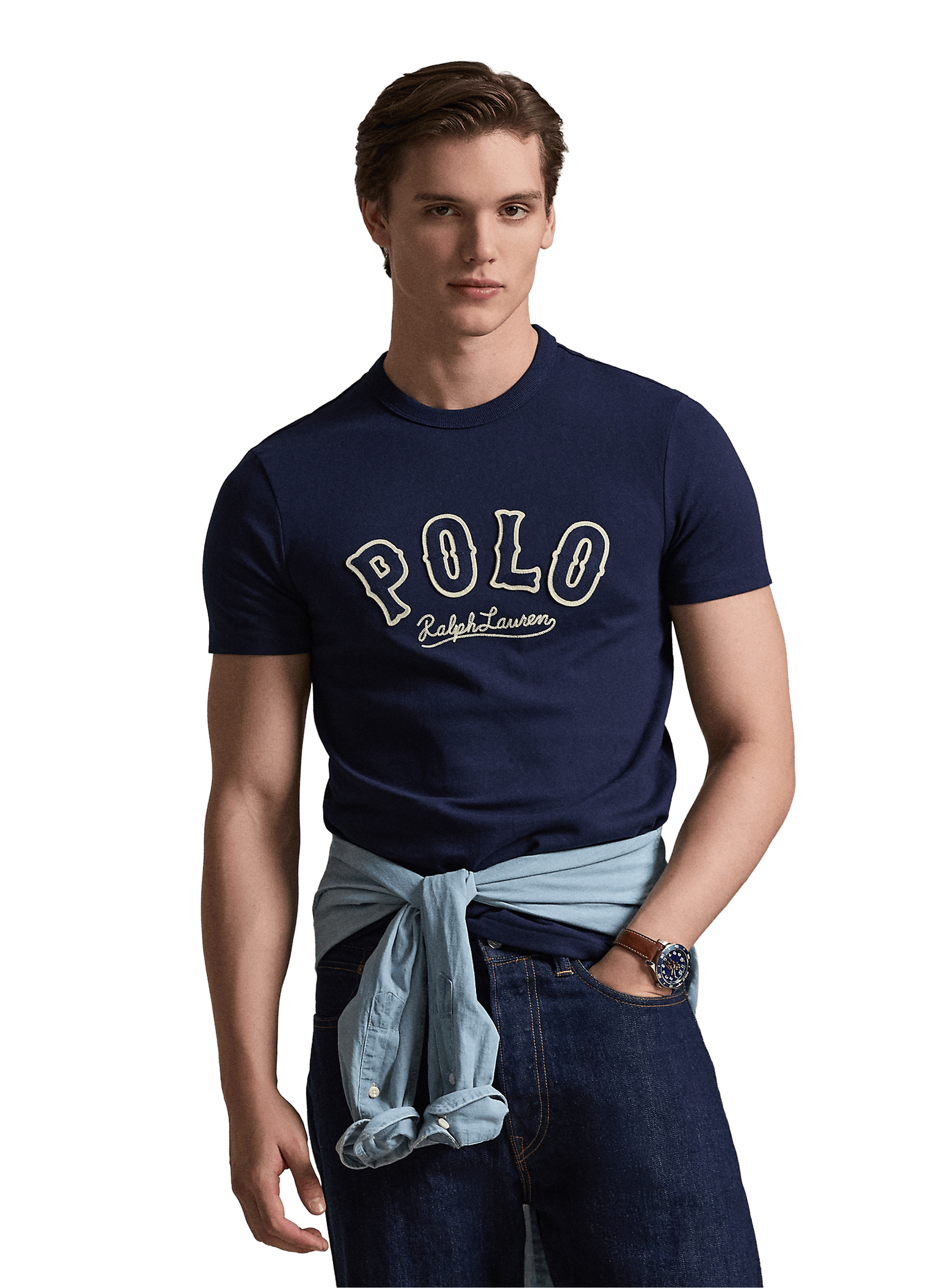 T-shirt manches courtes à logo en coton POLO RALPH LAUREN Bleu