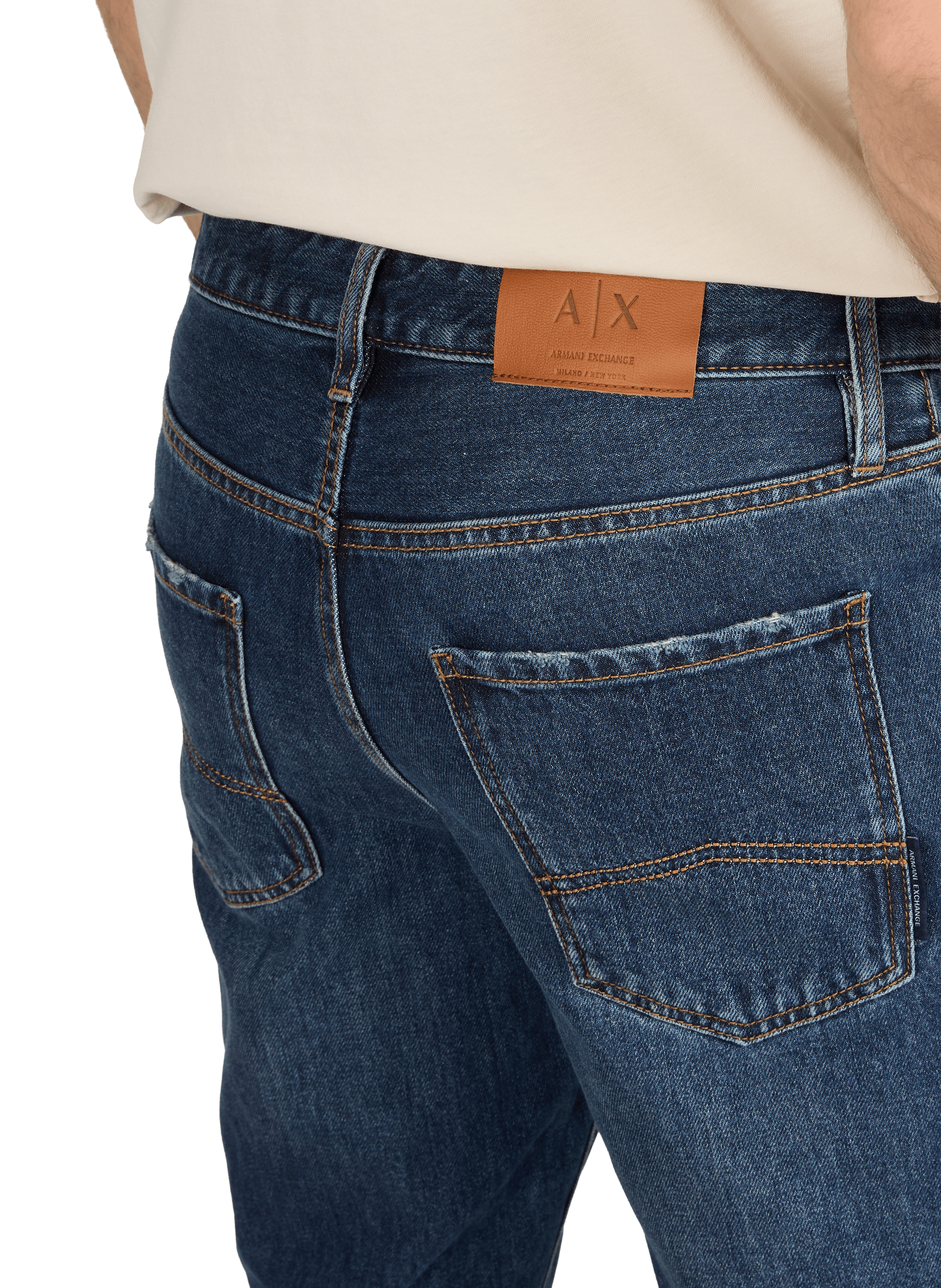 Jean slim en coton mélangé ARMANI EXCHANGE Bleu