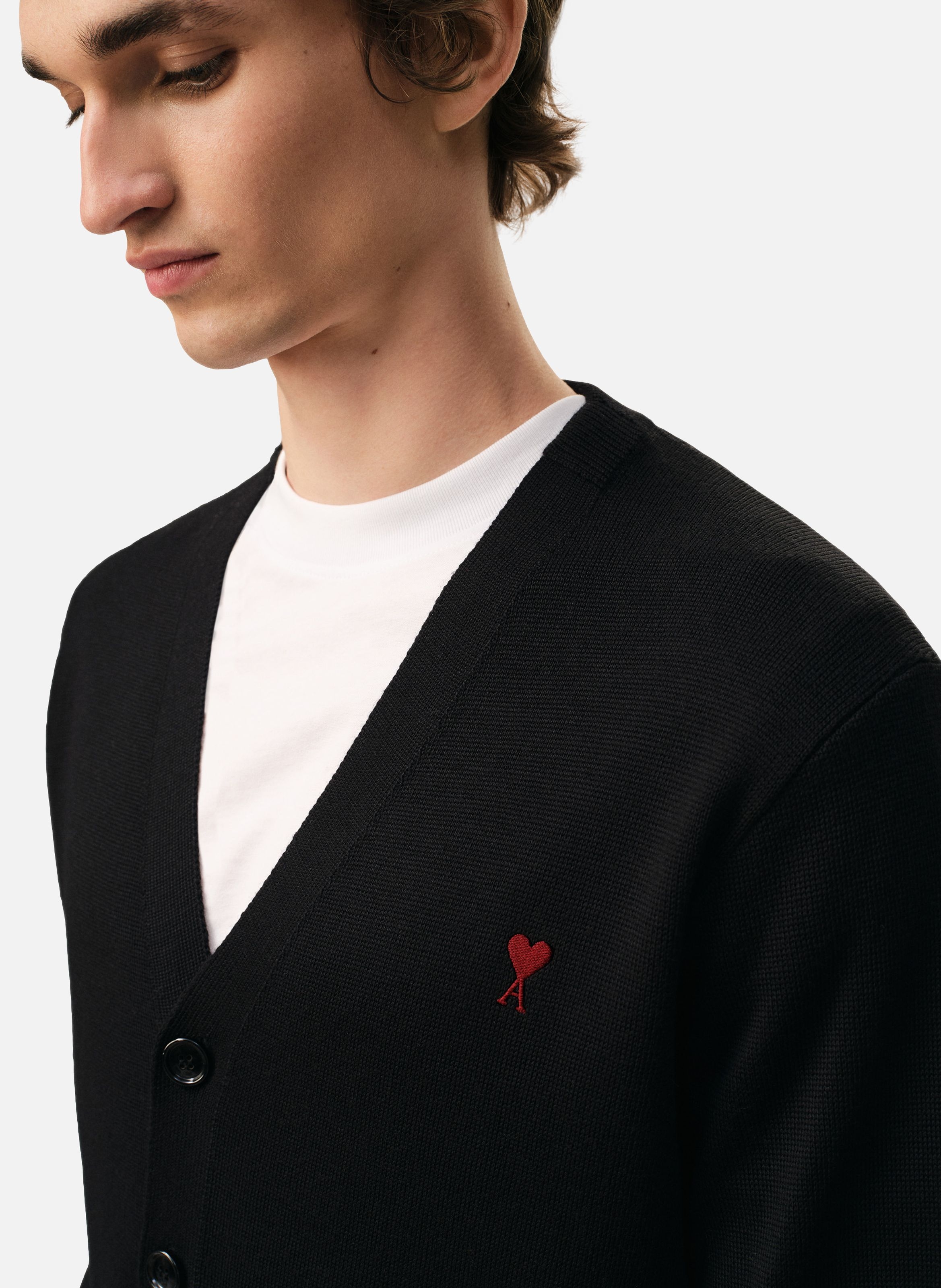 Cardigan Ami De Coeur En Laine AMI PARIS Noir